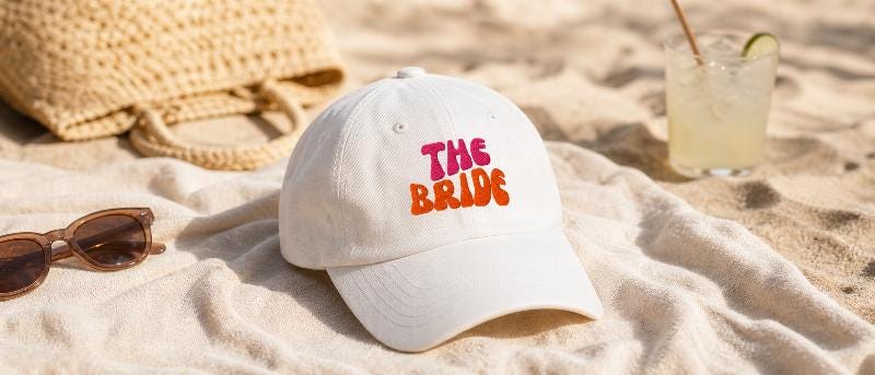 Bestickte Braut Cap | The Bride & The Crew – Bestickte Bachelorette Caps | JGA Caps | Bride Hat | Bridal Party Accessoires | JGA Cap pink