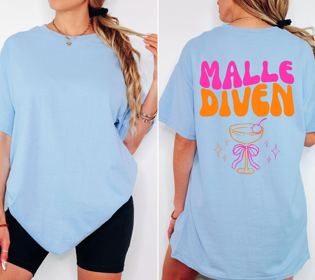 Malle Shirt, Malle Diven, Backprint Shirt, Malle 2026, Malle T Shirt, Mallorca Shirts, Sekt Shirt, Cocktail, Sauf Shirt, Gruppenshirt, pink