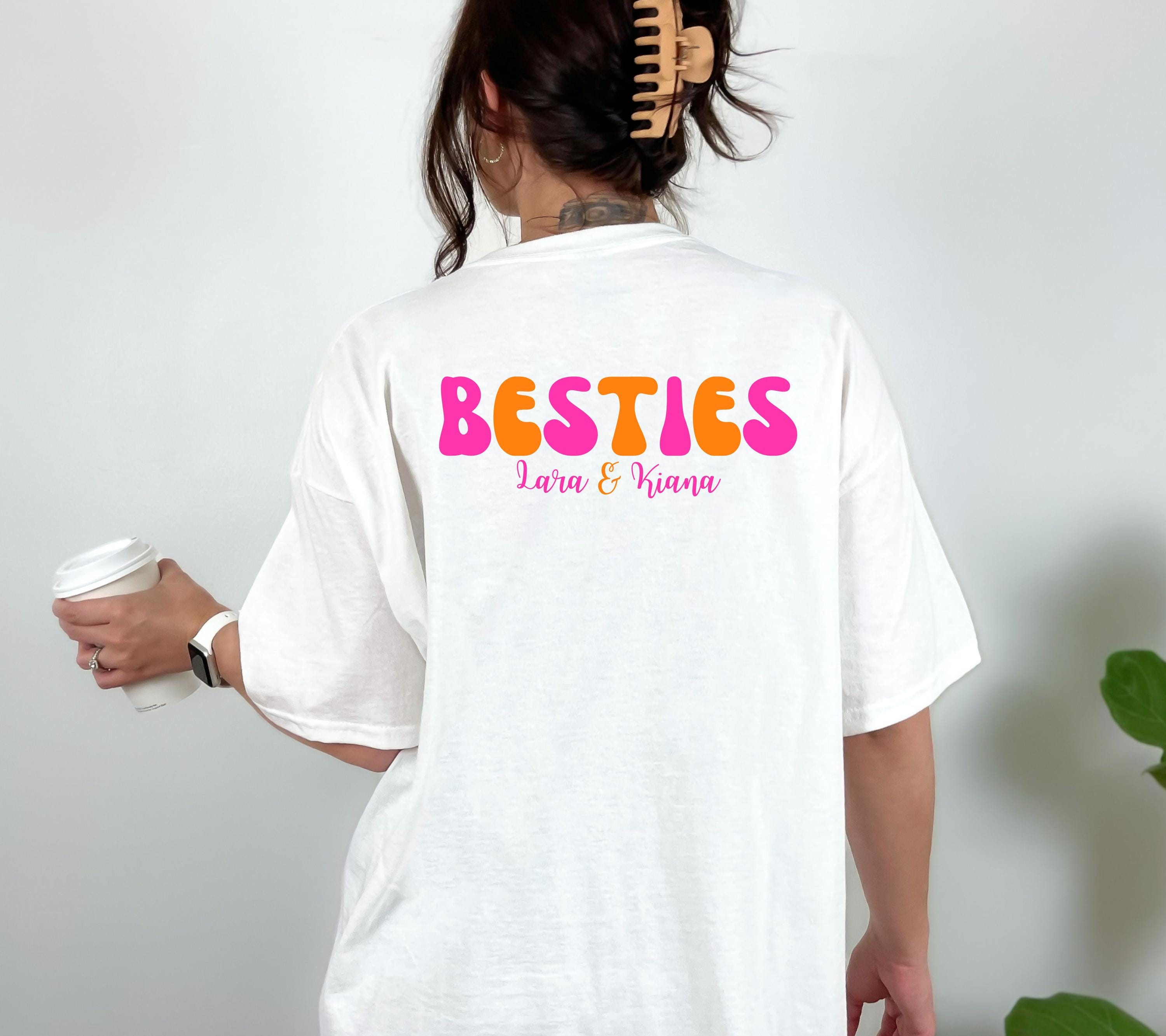 Beste Freundin Shirt, Bestie Shirt, Backprint Damen, pink orange, Geschenkidee Freundin, Freundinnen, BFF, Best Friends Outfit, Freundschaft