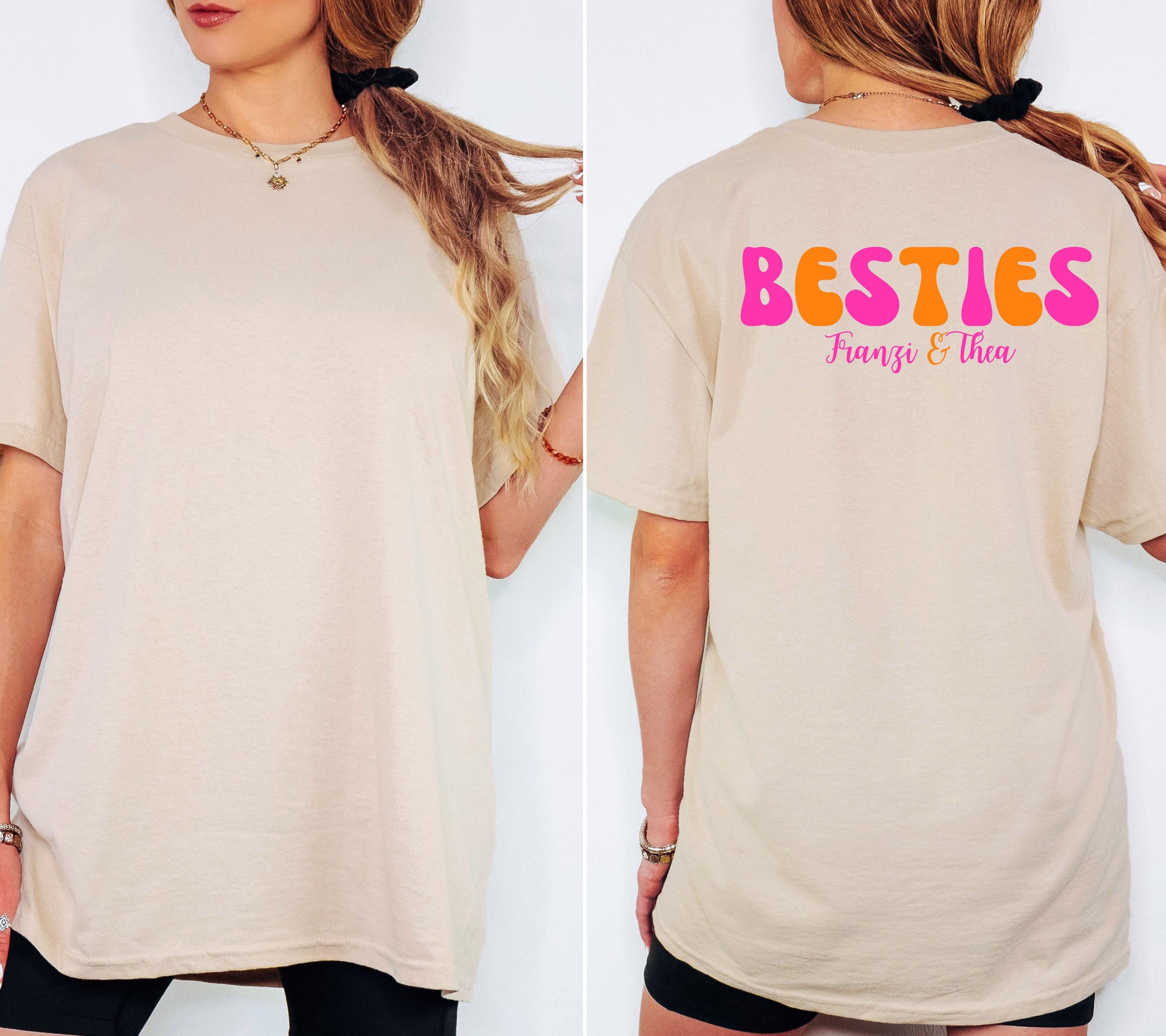 Beste Freundin Shirt, Bestie Shirt, Backprint Damen, pink orange, Geschenkidee Freundin, Freundinnen, BFF, Best Friends Outfit, Freundschaft