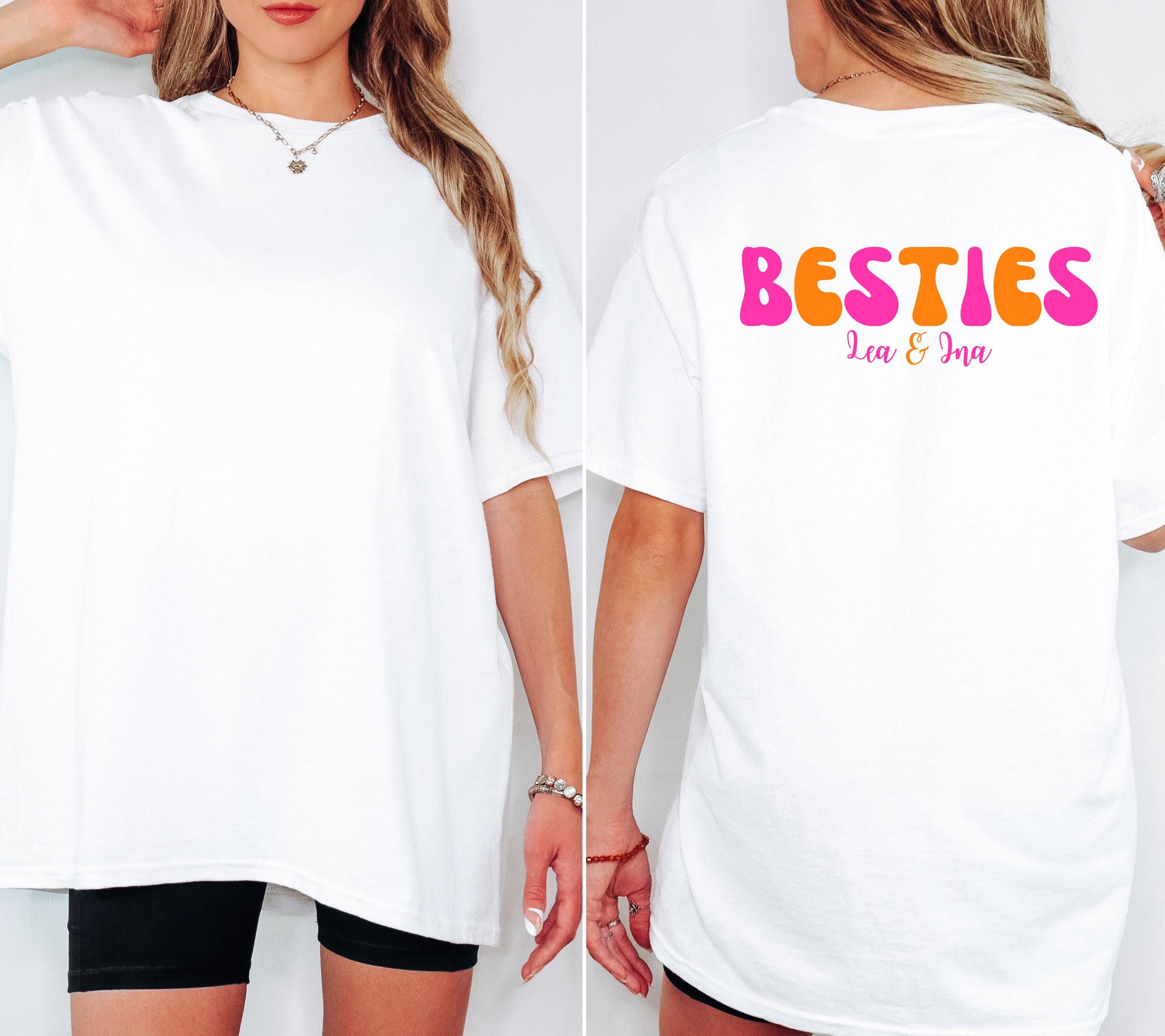 Beste Freundin Shirt, Bestie Shirt, Backprint Damen, pink orange, Geschenkidee Freundin, Freundinnen, BFF, Best Friends Outfit, Freundschaft