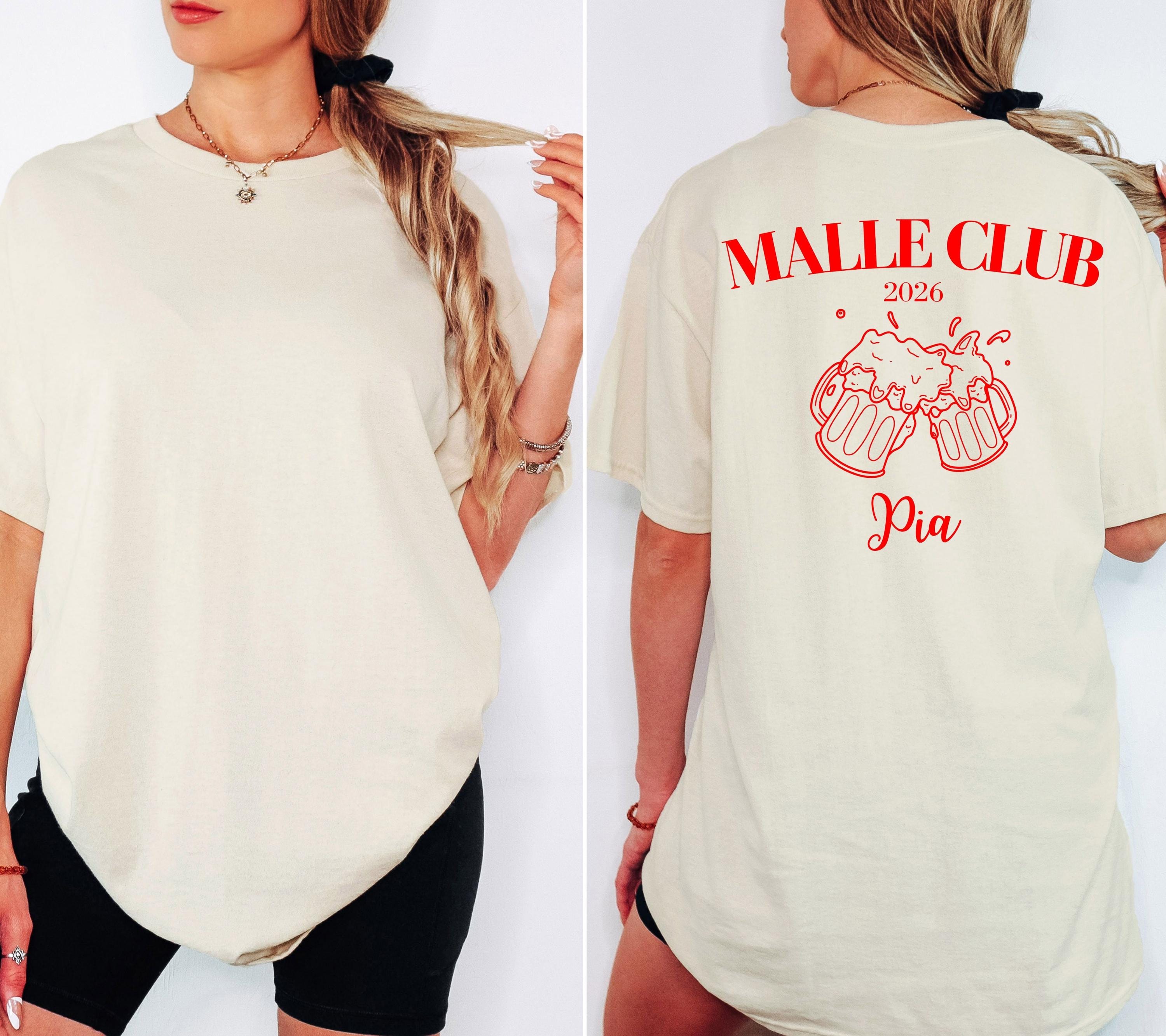Malle Shirt, Backprint, Malle Club 2026, Malle Shirts, Malle TShirts, personalisiert, Mallorca Shirts, Bier Shirt, Sauf Shirt, Gruppenshirt