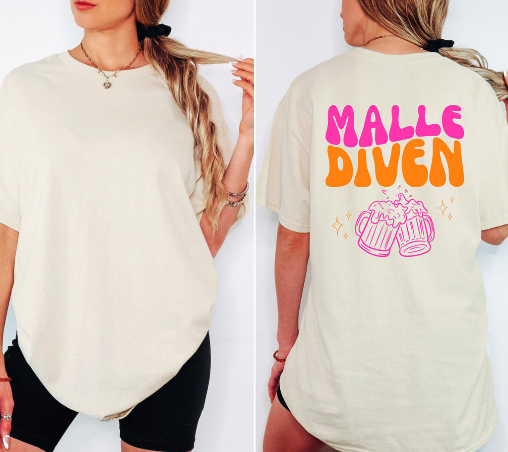 Malle Shirt, Malle Diven, Backprint Shirt, Malle 2026, Malle T Shirt, Mallorca Shirts, Bier Shirt, Sauf Shirt, Gruppenshirt, pink orange