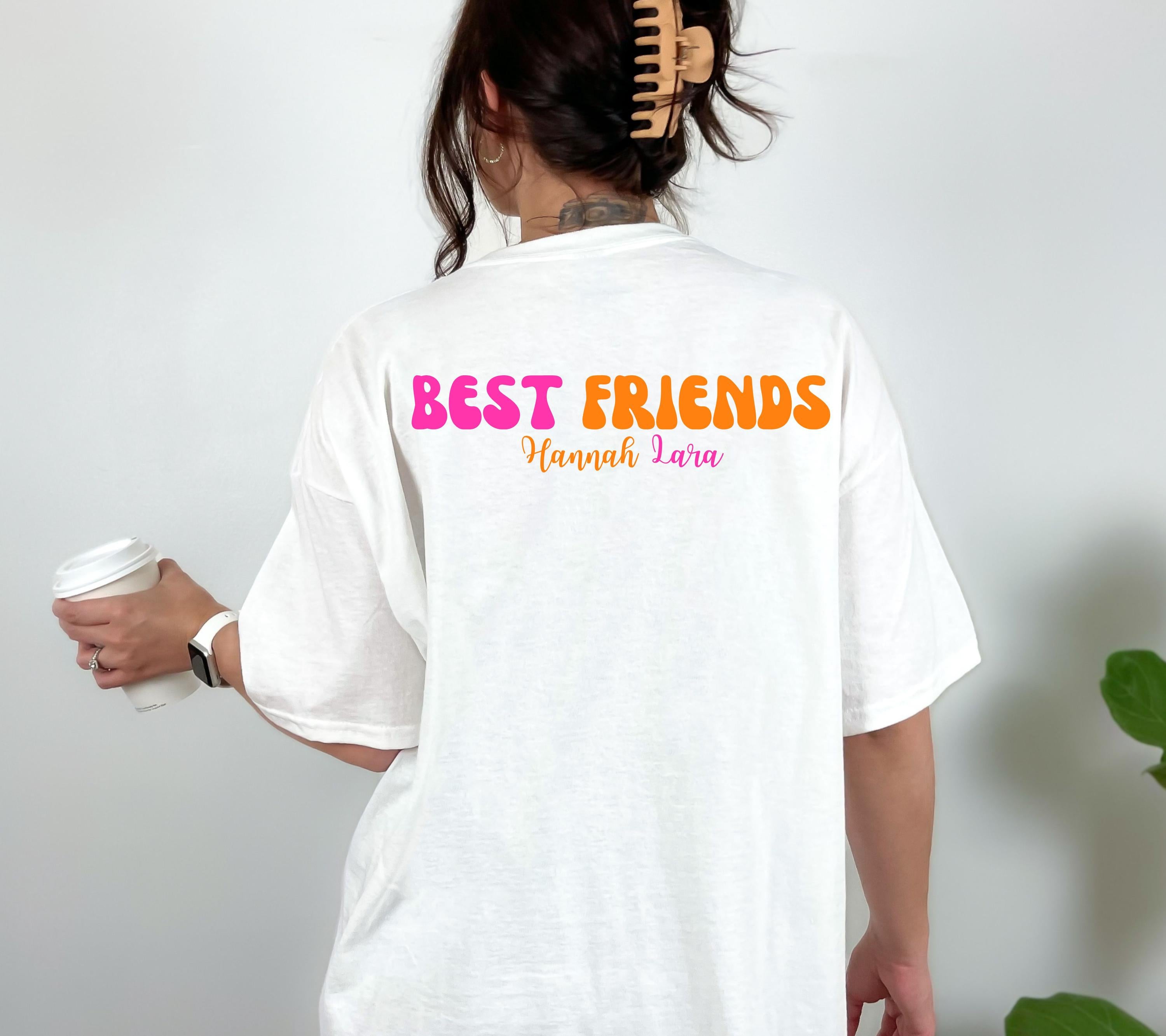 Beste Freundin Shirt, Best Friends Outfit, Bestie Shirt, Backprint Damen, pink orange, Geschenkidee Freundin, Freundinnen, BFF, Freundschaft