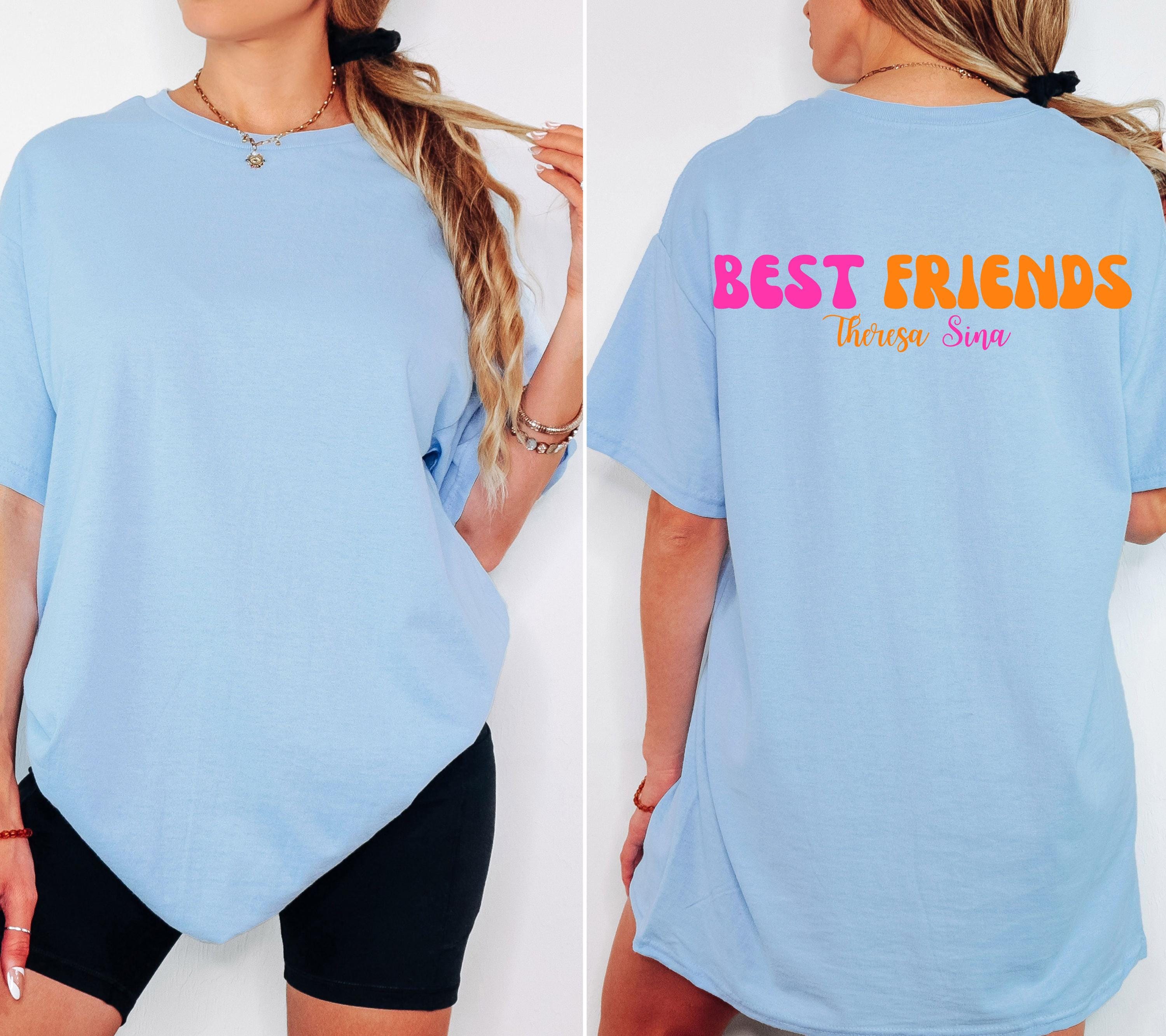 Beste Freundin Shirt, Best Friends Outfit, Bestie Shirt, Backprint Damen, pink orange, Geschenkidee Freundin, Freundinnen, BFF, Freundschaft