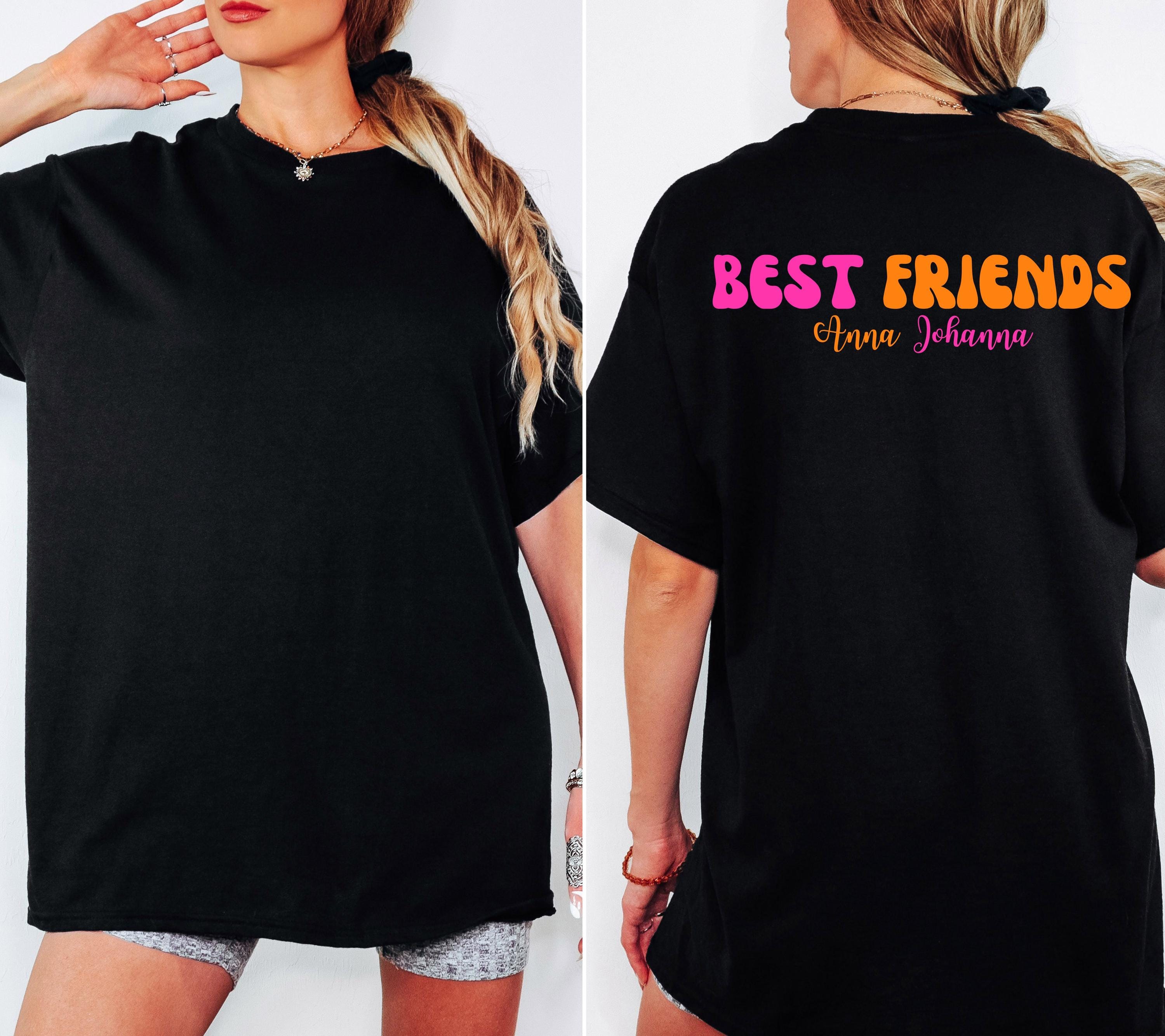 Beste Freundin Shirt, Best Friends Outfit, Bestie Shirt, Backprint Damen, pink orange, Geschenkidee Freundin, Freundinnen, BFF, Freundschaft