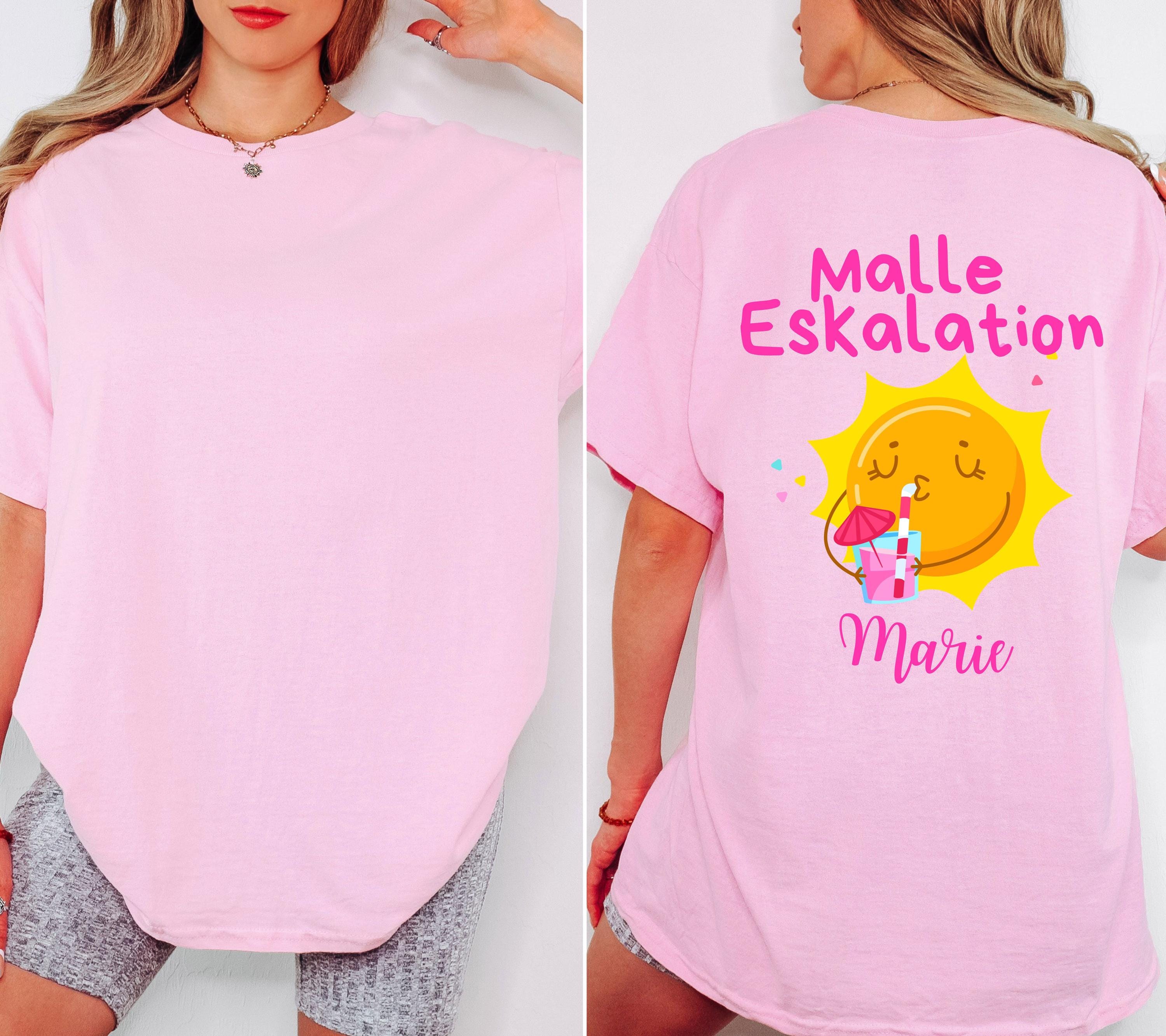 Malle Shirt Sonne, Eskalation, Backprint, Malle 2026, Malle T Shirt, personalisiert, Mallorca Shirts, Bier Shirt, Sauf T Shirt, Gruppenshirt