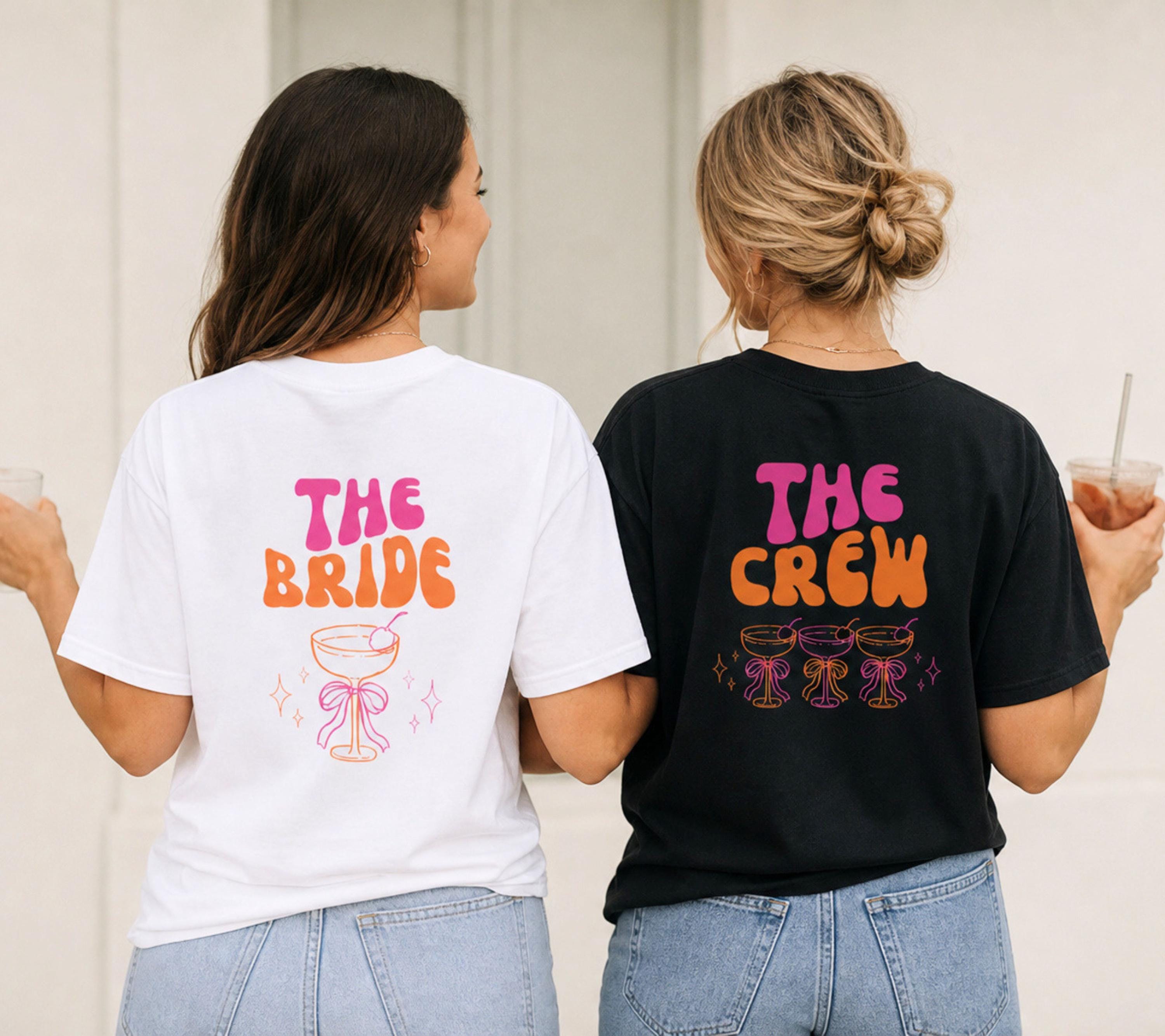 JGA Shirt pink orange, Junggesellenenabschied Shirts, JGA Shirts Frauen, Bride, Team, Braut Shirt, Damen, Gruppe, Hochzeit, Bachelorette