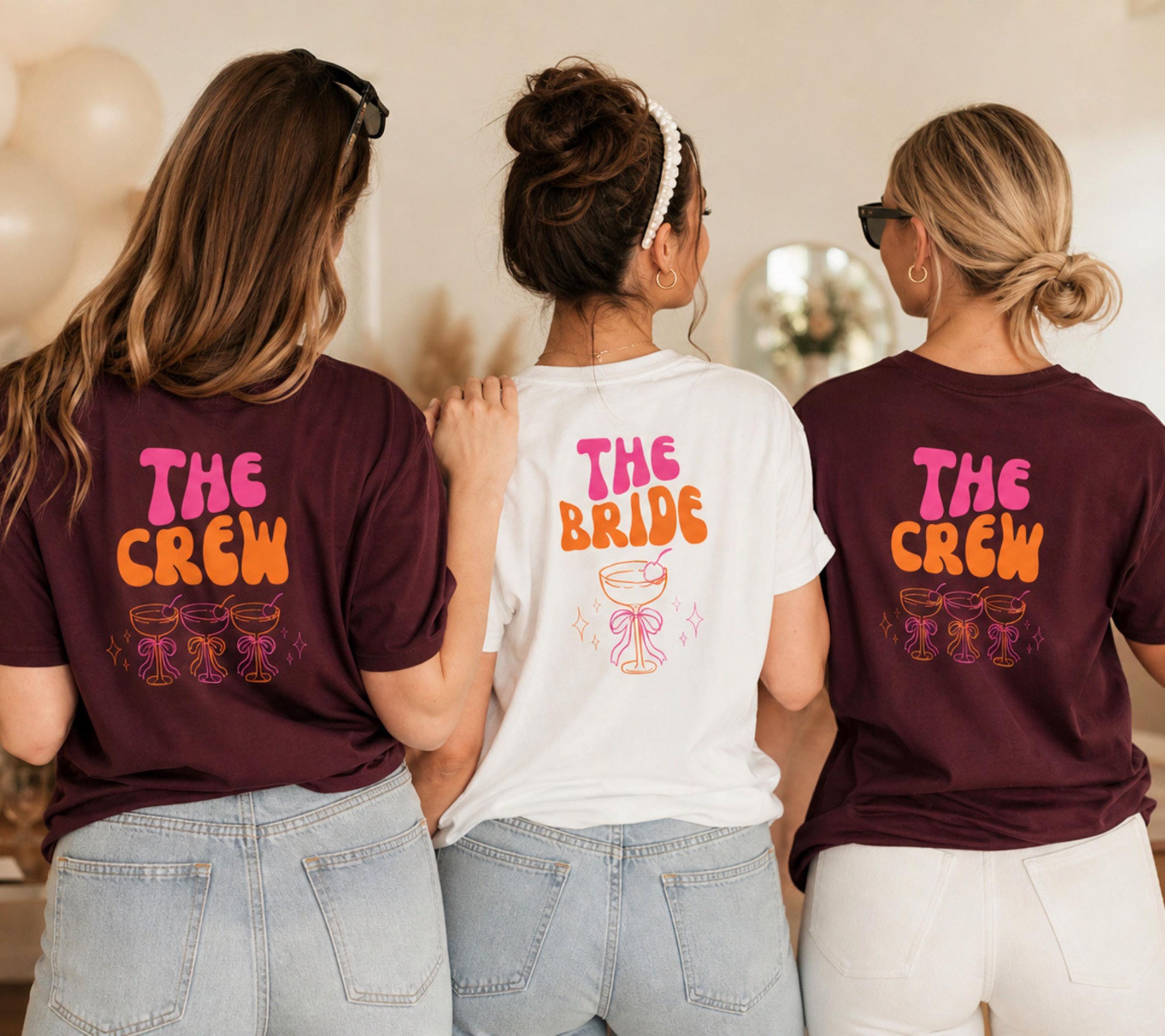 JGA Shirt pink orange, Junggesellenenabschied Shirts, JGA Shirts Frauen, Bride, Team, Braut Shirt, Damen, Gruppe, Hochzeit, Bachelorette