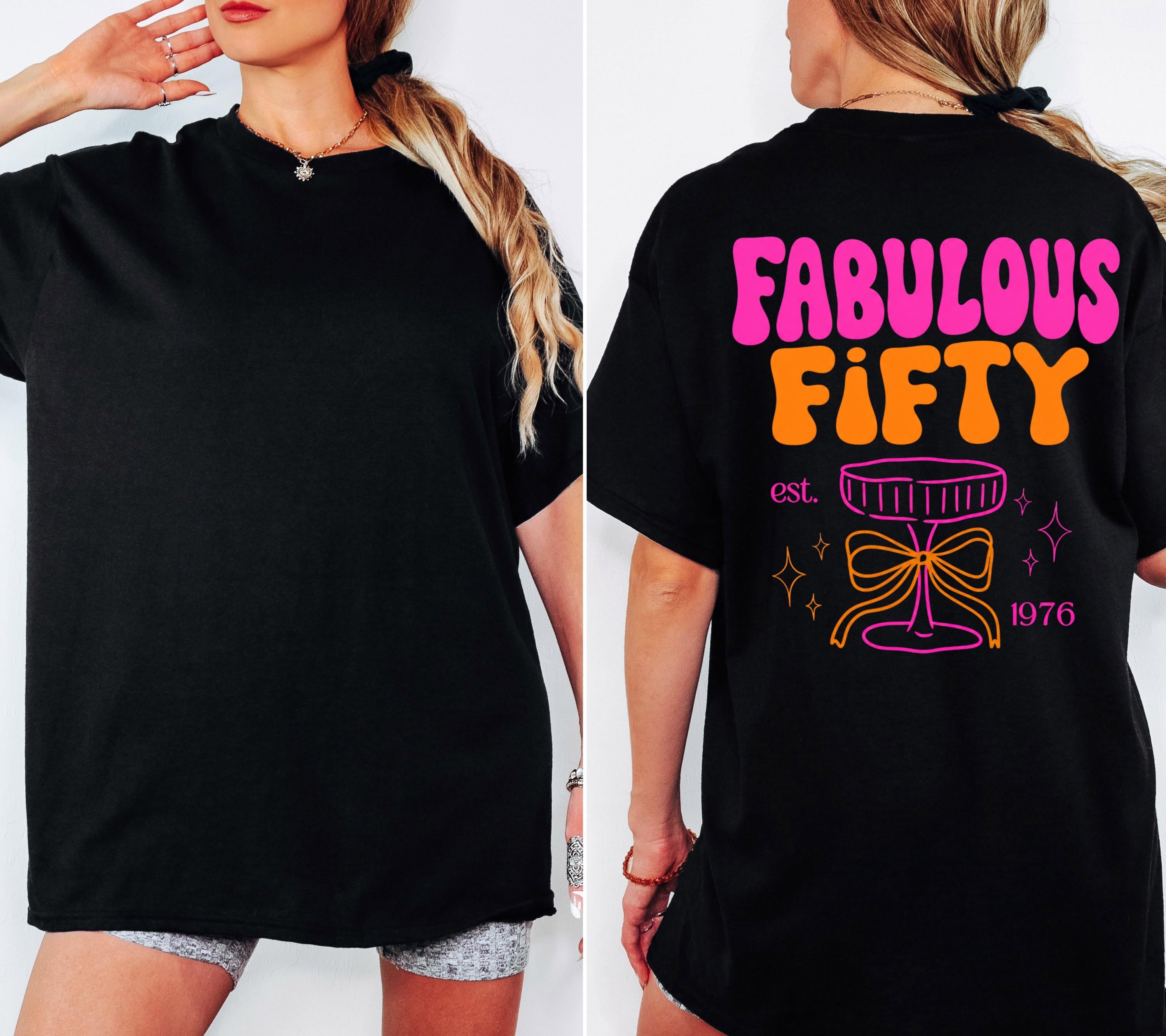 Geburtstagsshirt, Fabulous Fifty Shirt, est 1976, personalisiertes 50. Geburtstag Shirt, Geschenkidee Geburtstag fünfzig, 50 Jahre Birthday