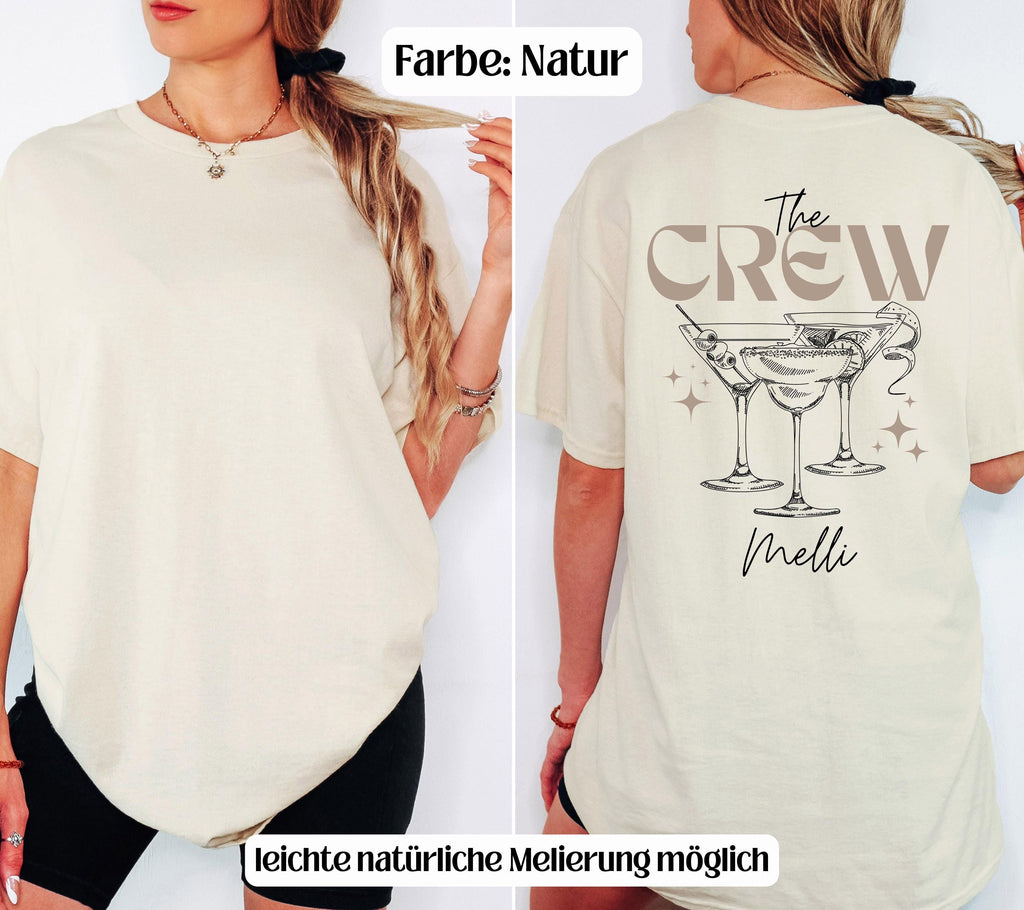 JGA T Shirt, Junggesellinnenabschied Shirts, personalisiert, Braut, Team T Shirt, Braut Shirt, JGA Frauen, Gruppen T Shirt, Backprint, Crew