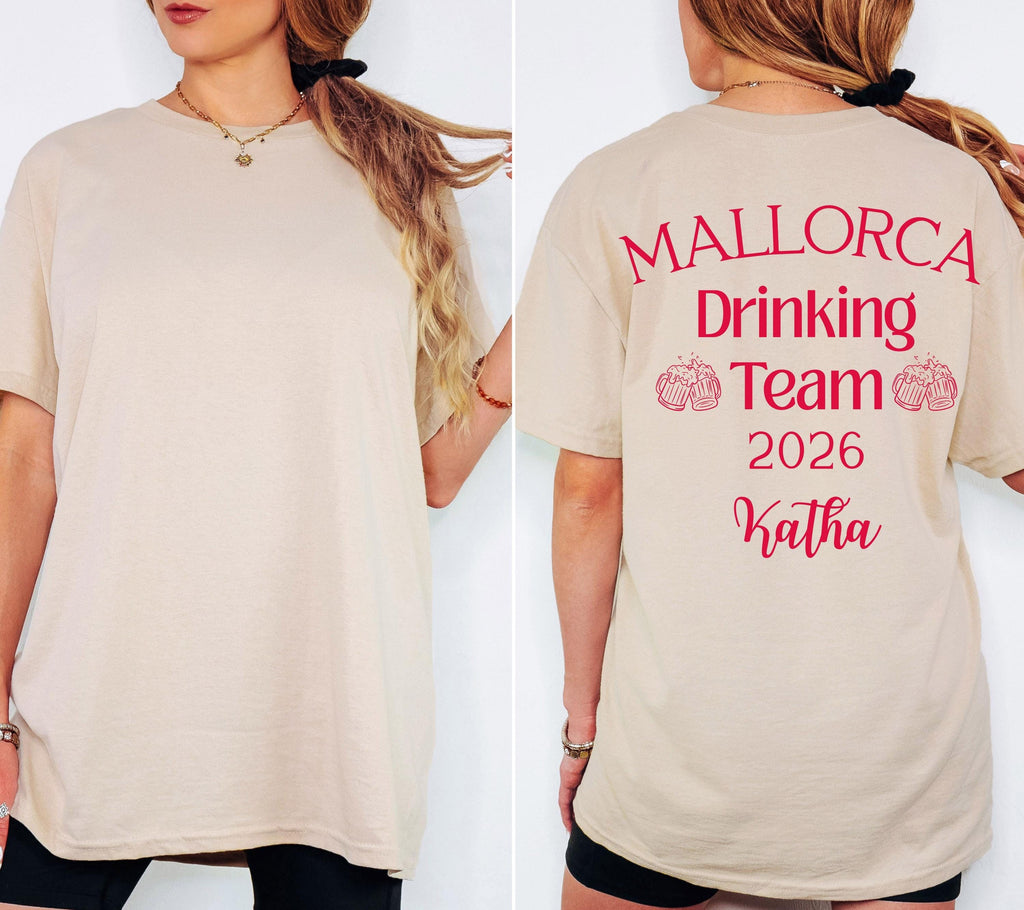 Malle Shirt, Mallorca Drinking Team 2026, Malle Club 2026, Malle Shirts, Malle TShirts, personalisiert, Bier Shirt, Sauf Shirt, Gruppenshirt