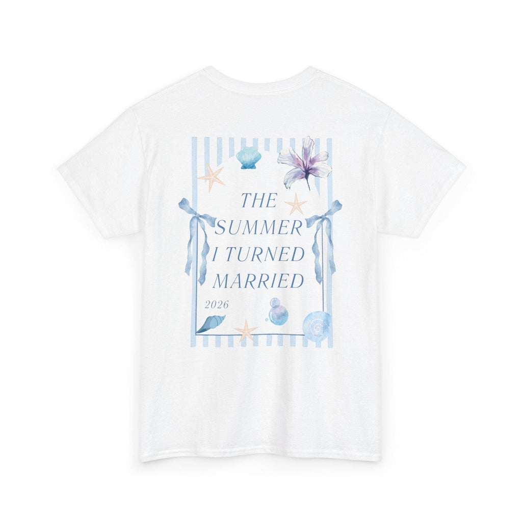 The summer I turned married, JGA Shirt blau, Junggesellinnenabschied Shirts, JGA Shirts Frauen, Team Bride, Braut Shirt, Hochzeit Shirt