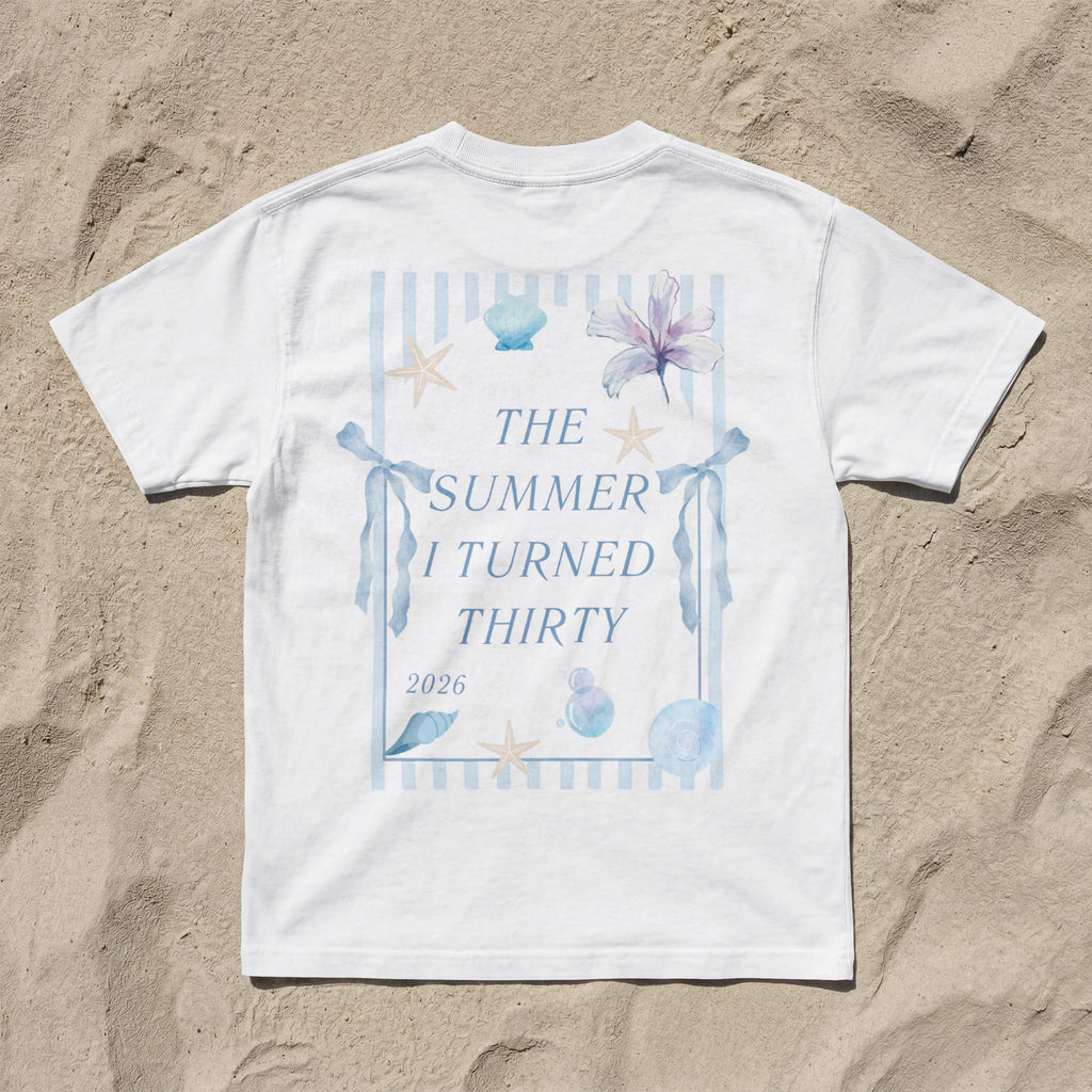 The summer I turned thirty, Geburtstagsshirt, personalisiertes 30. Geburtstag Shirt, Geschenkidee Geburtstag dreißig, 30 Jahre, Birthday