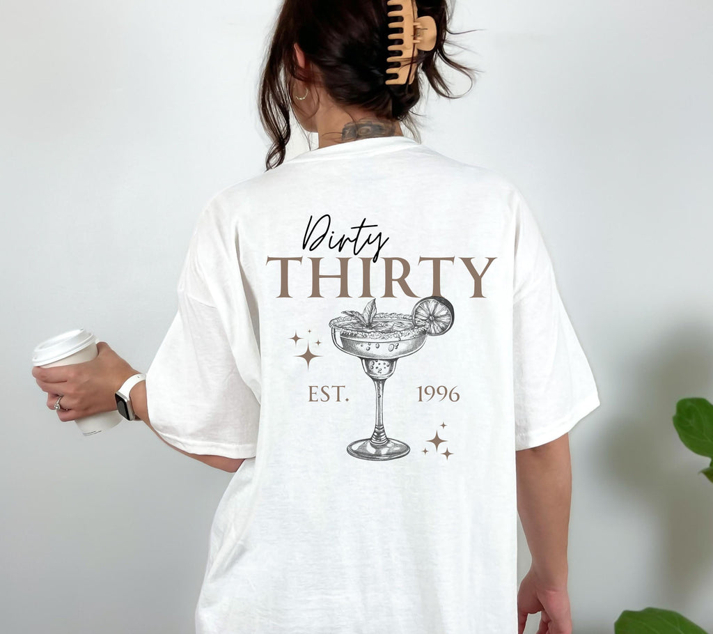 Dirty Thirty Shirt, Geburtstag Shirt, est 1996, personalisiertes 30. Geburtstag Shirt, Geschenkidee Geburtstag dreißig, 30 Jahre, Birthday