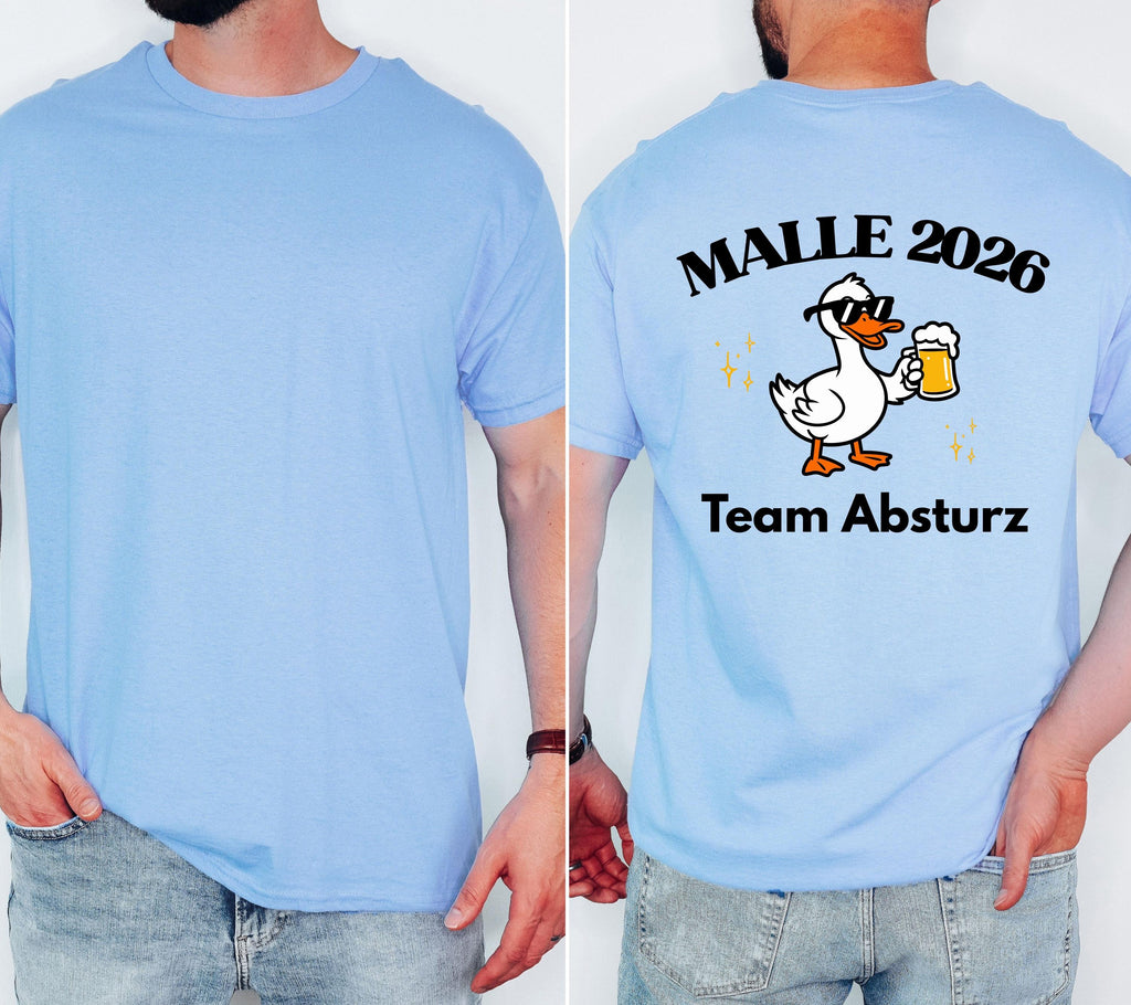 Malle Shirt Unisex, Ente, Malle 2026, Malle Shirts, Team Absturz, Mallorca T-Shirt, Bier Shirt, Gruppenshirt, lustige Shirts, Frauen, Männer