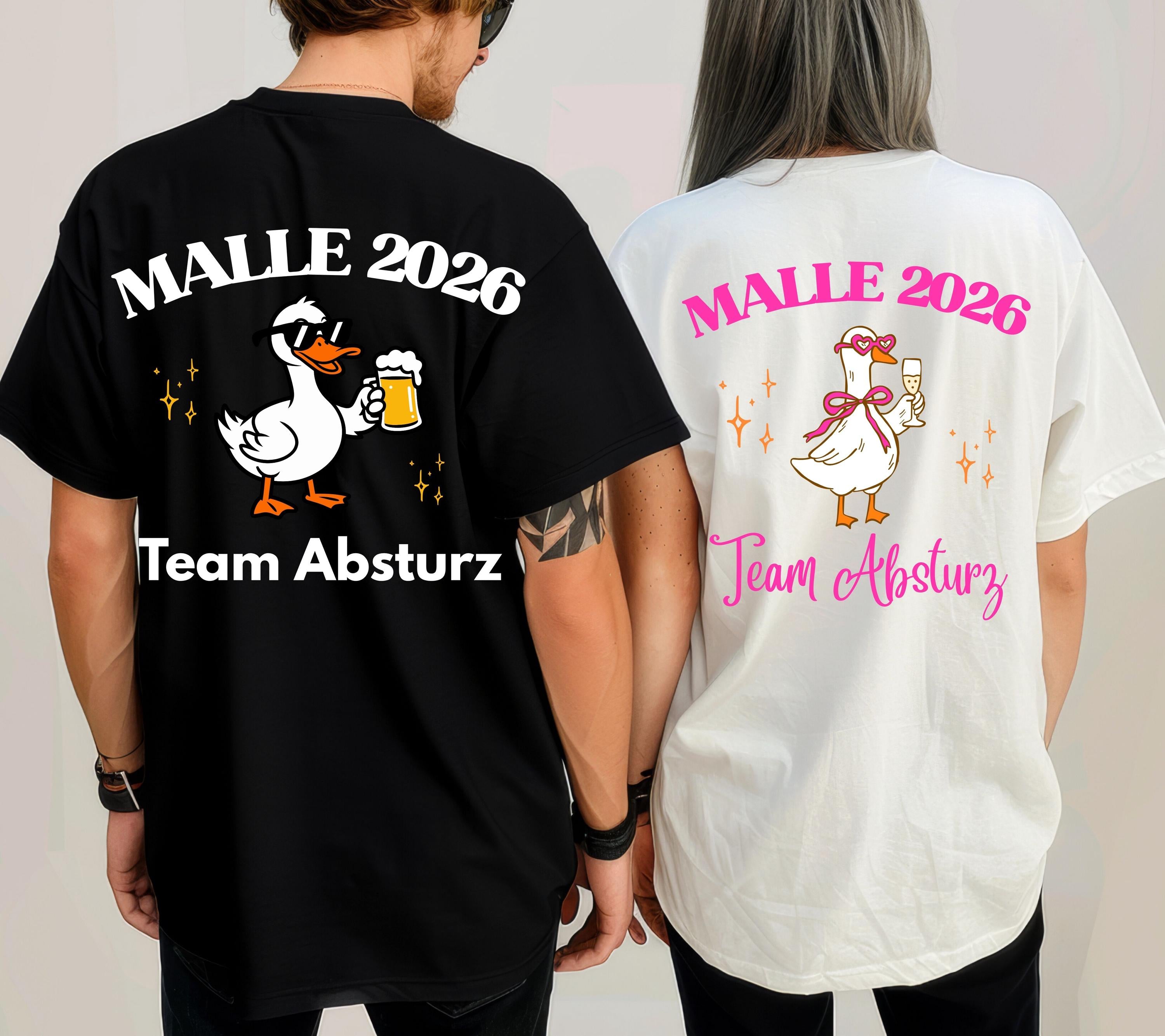 Malle Shirt Unisex, Ente, Malle 2026, Malle Shirts, Team Absturz, Mallorca T-Shirt, Bier Shirt, Gruppenshirt, lustige Shirts, Frauen, Männer
