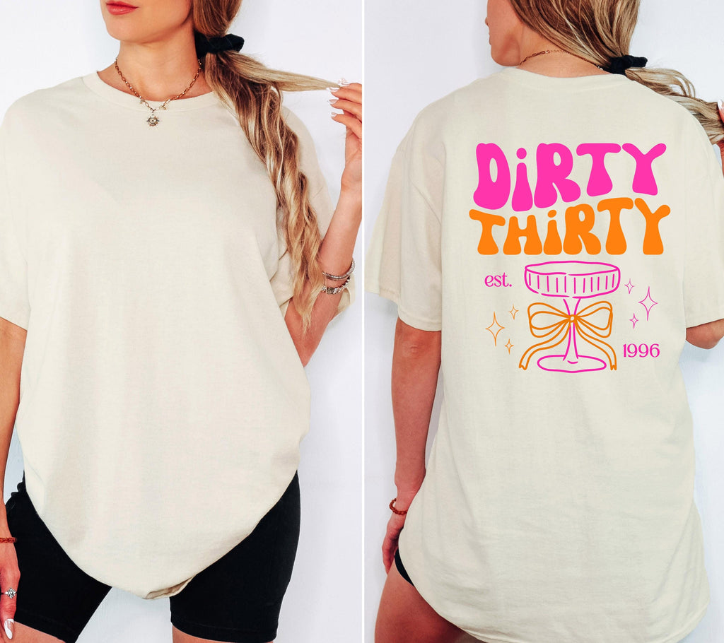 Dirty Thirty Shirt, Geburtstags Shirt, est 1996, personalisiertes 30. Geburtstag Shirt, Geschenkidee Geburtstag dreißig, 30 Jahre, Birthday