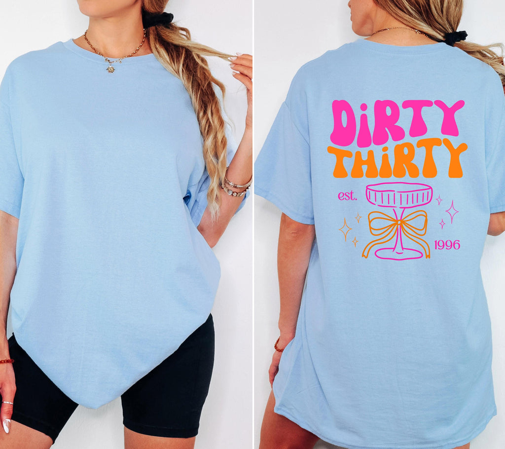 Dirty Thirty Shirt, Geburtstags Shirt, est 1996, personalisiertes 30. Geburtstag Shirt, Geschenkidee Geburtstag dreißig, 30 Jahre, Birthday