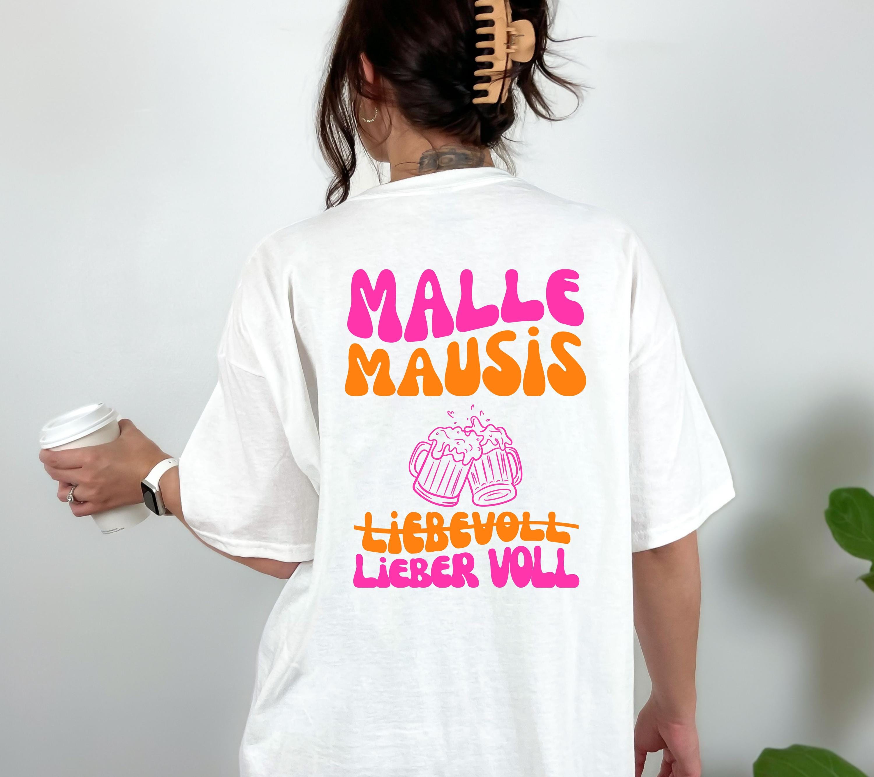 Malle Mausis Shirt, liebevoll lieber voll, Malle 2026, Malle Shirts pink, Mallorca T Shirts, Bier Shirt, Gruppenshirt, Mausi, Mäuse, Damen