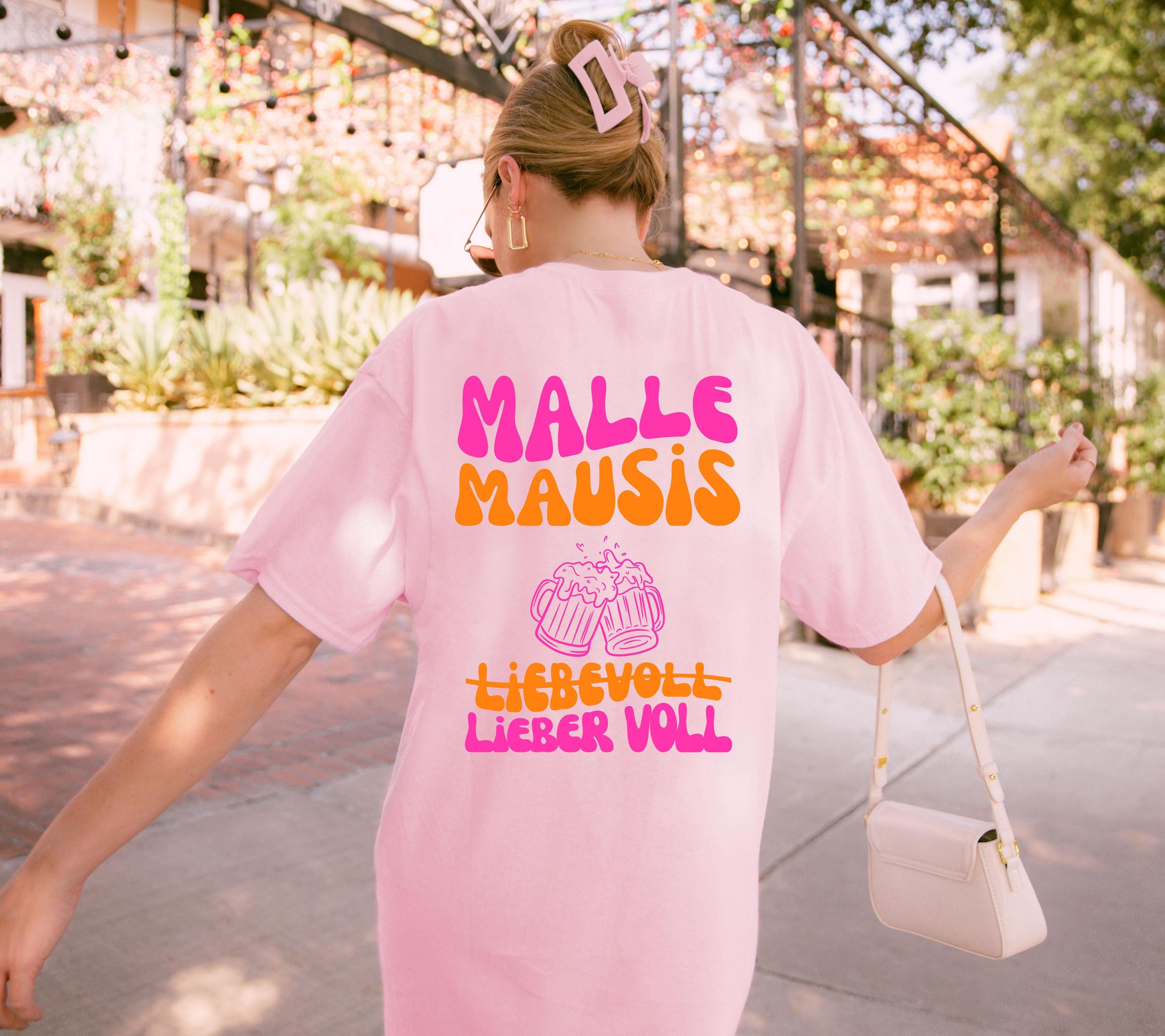 Malle Mausis Shirt, liebevoll lieber voll, Malle 2026, Malle Shirts pink, Mallorca T Shirts, Bier Shirt, Gruppenshirt, Mausi, Mäuse, Damen