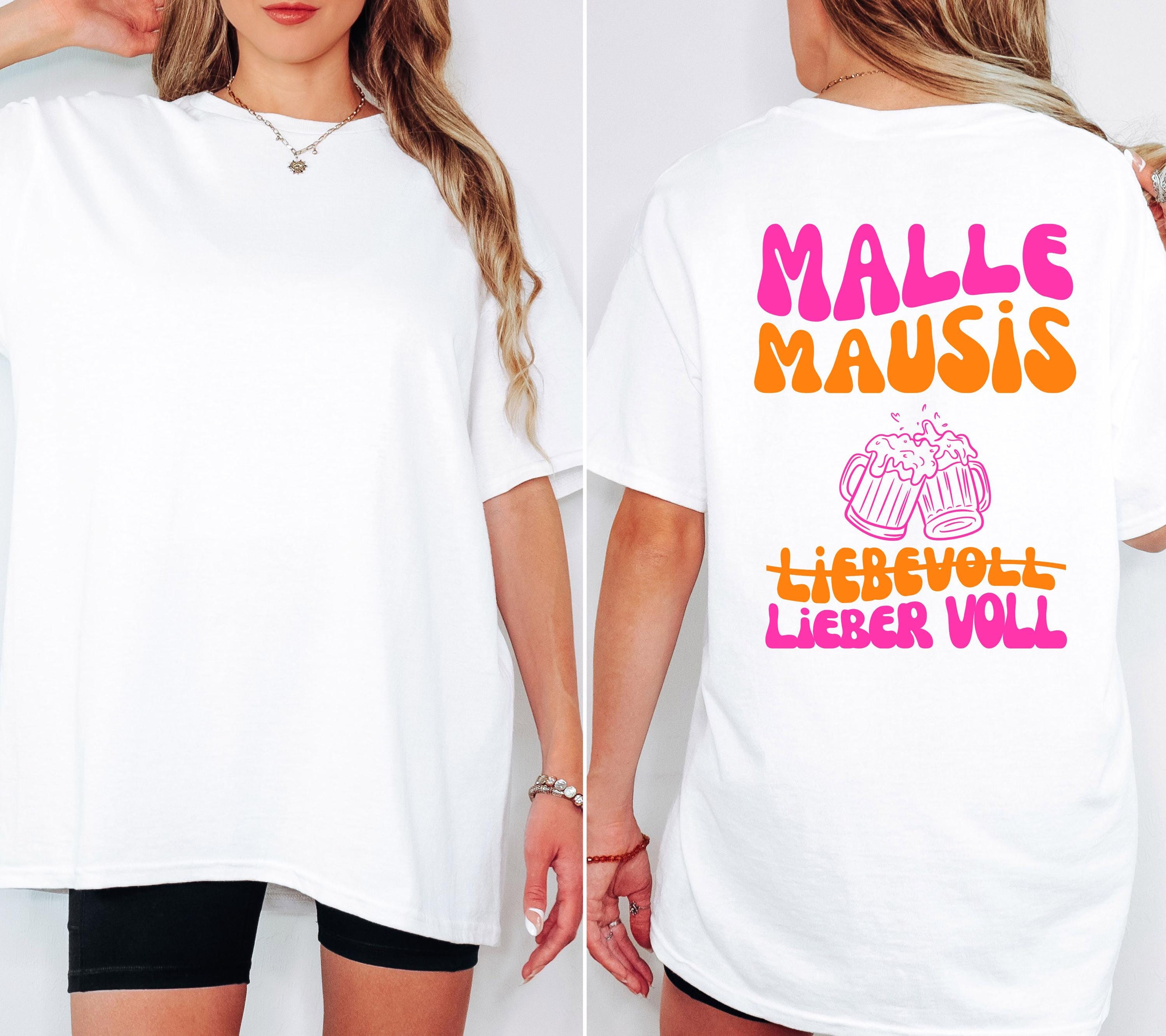 Malle Mausis Shirt, liebevoll lieber voll, Malle 2026, Malle Shirts pink, Mallorca T Shirts, Bier Shirt, Gruppenshirt, Mausi, Mäuse, Damen