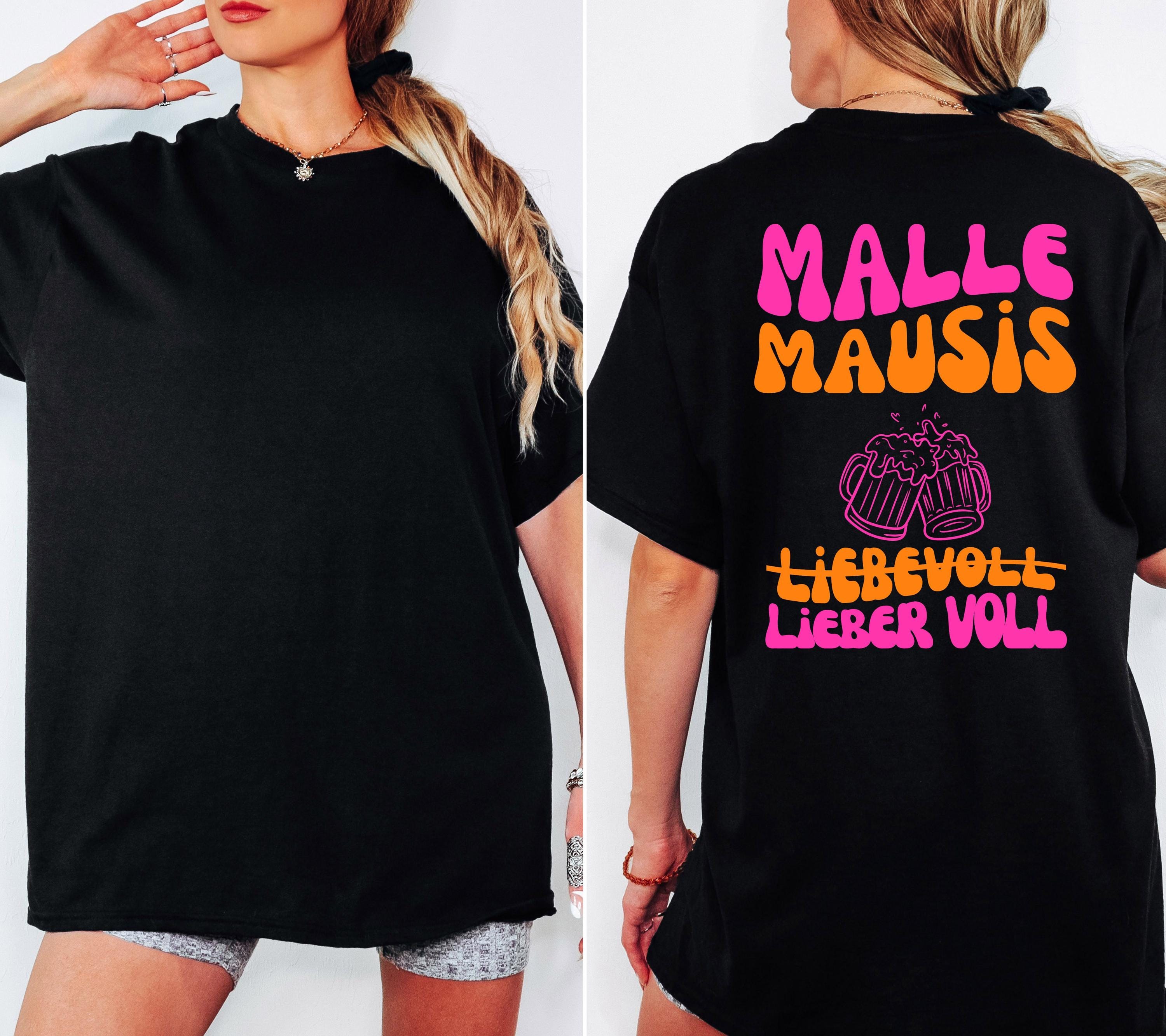 Malle Mausis Shirt, liebevoll lieber voll, Malle 2026, Malle Shirts pink, Mallorca T Shirts, Bier Shirt, Gruppenshirt, Mausi, Mäuse, Damen
