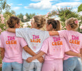JGA T-Shirt, Junggesellinnenabschied Shirts, JGA pink orange, Backprint, Team, Braut Shirt, JGA Frauen, Gruppen T Shirt, Hochzeit, Bride