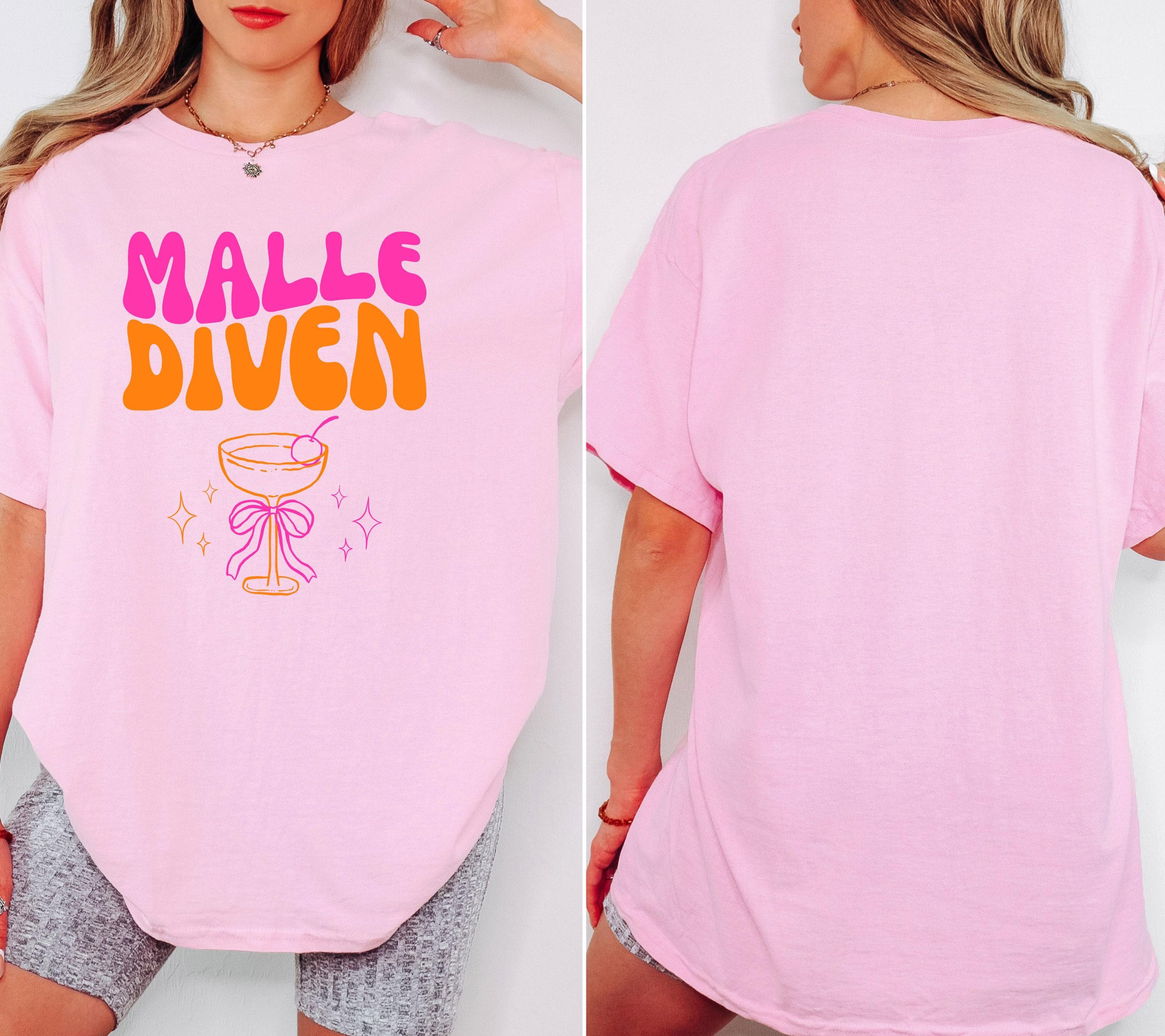 Malle Shirt, Malle Diven, Malle 2026, Malle T Shirt, Mallorca Shirts, Sekt Shirt, Cocktail, Sauf Shirt, Gruppenshirt, pink orange, Mädels