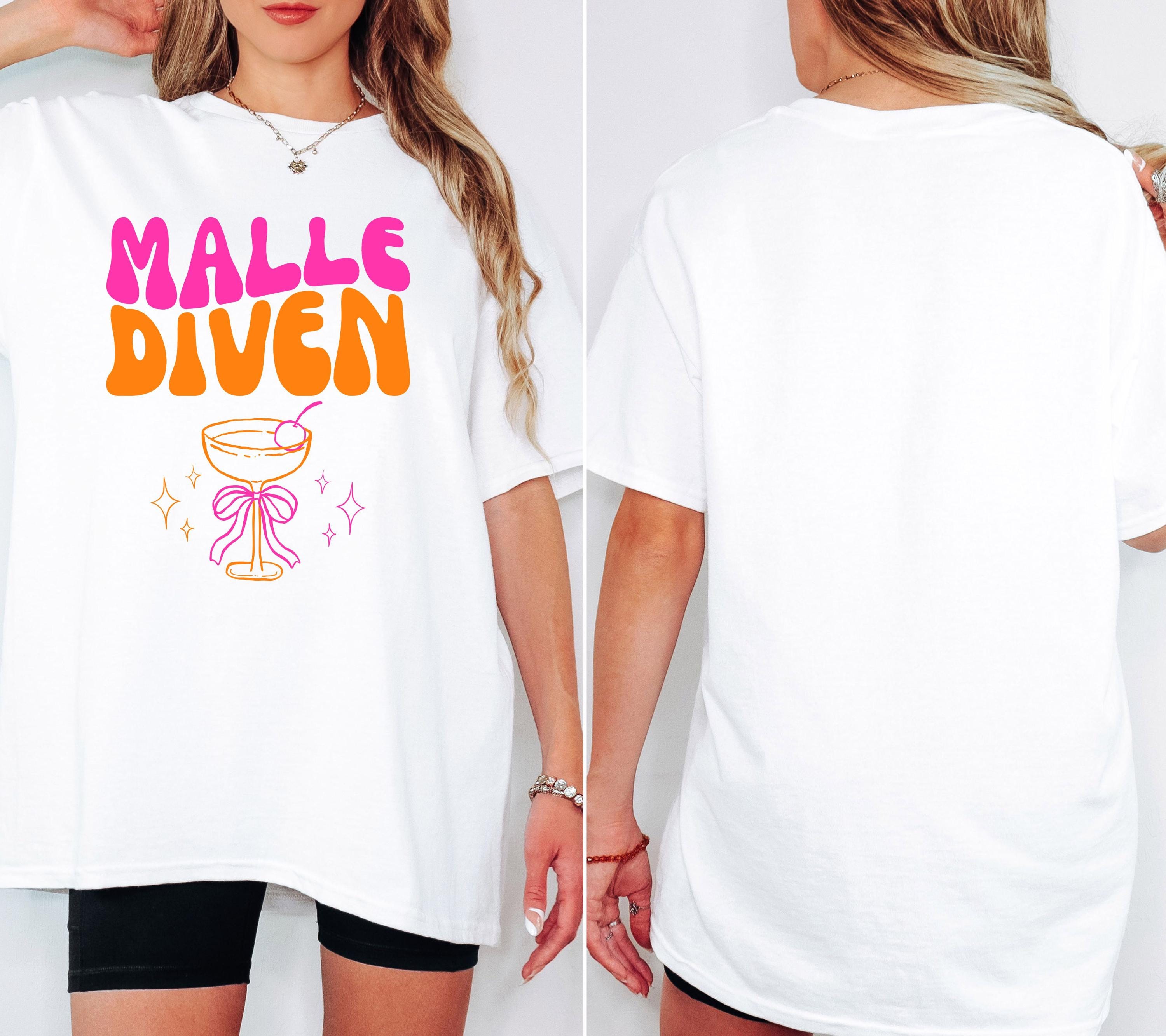 Malle Shirt, Malle Diven, Malle 2026, Malle T Shirt, Mallorca Shirts, Sekt Shirt, Cocktail, Sauf Shirt, Gruppenshirt, pink orange, Mädels
