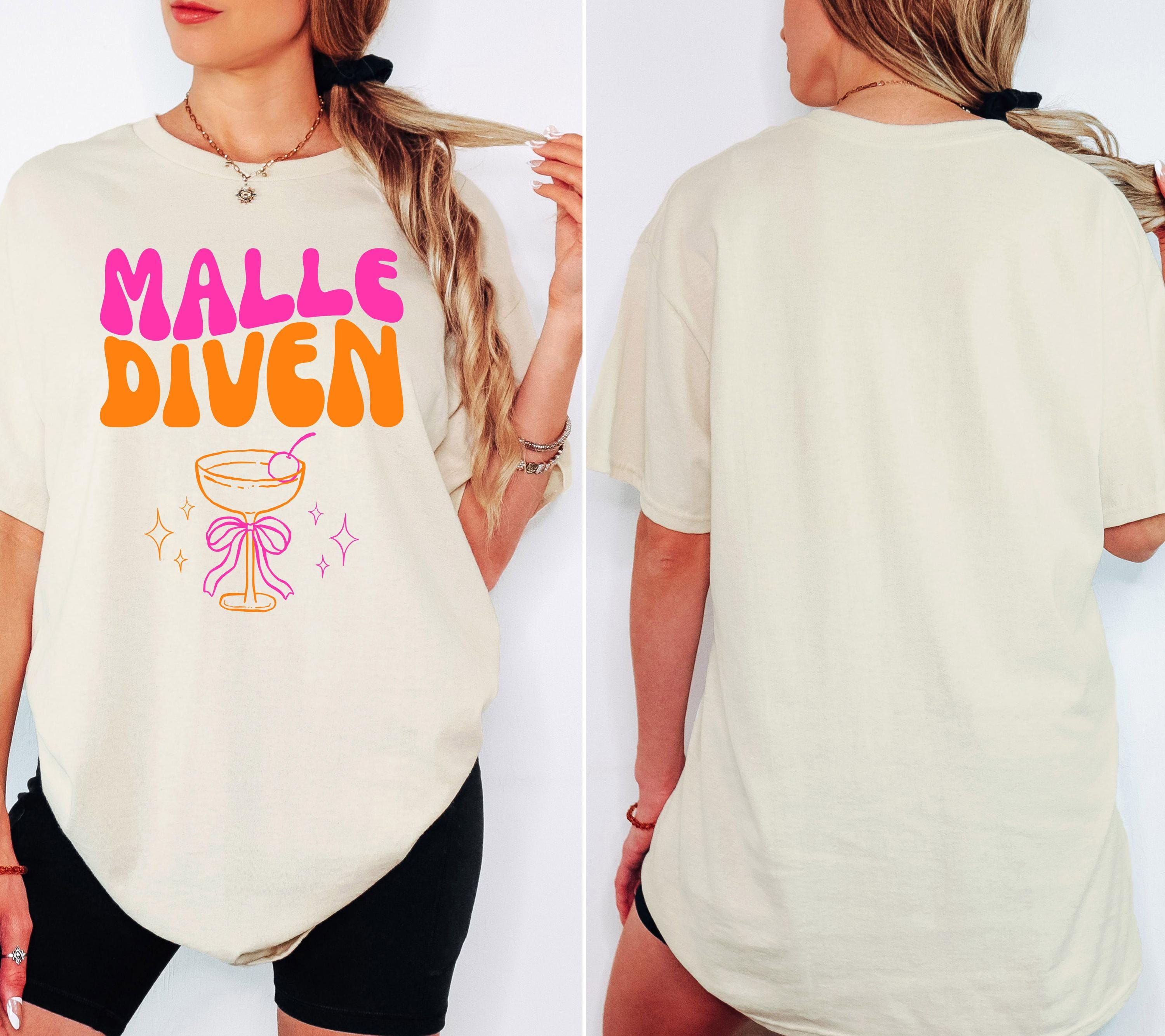 Malle Shirt, Malle Diven, Malle 2026, Malle T Shirt, Mallorca Shirts, Sekt Shirt, Cocktail, Sauf Shirt, Gruppenshirt, pink orange, Mädels