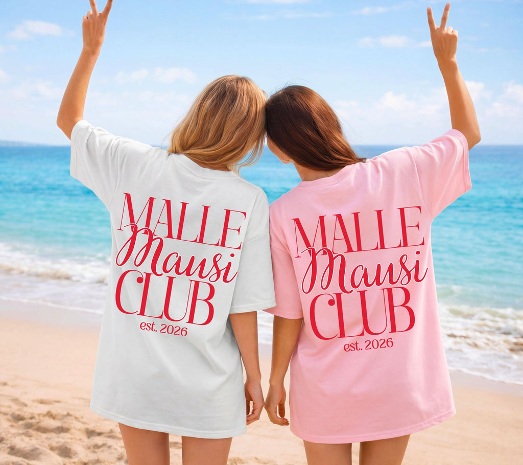 Malle Mausi Club Shirt rot, Malle Shirt 2026, Malle Shirts, Mallorca T Shirts, Bier Shirt, Gruppenshirt, Mausis, Mäuse, Damen, Frauen, Playa