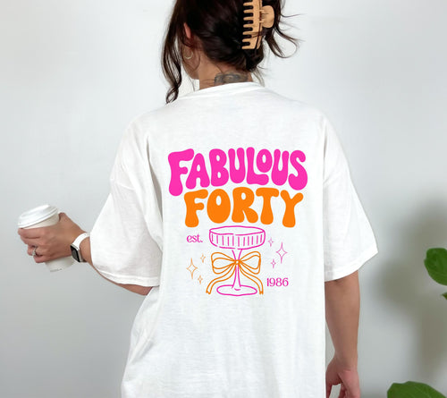 Geburtstagsshirt, Fabulous Forty Shirt, est 1986, personalisiertes 40. Geburtstag Shirt, Geschenkidee Geburtstag vierzig, 40 Jahre Birthday