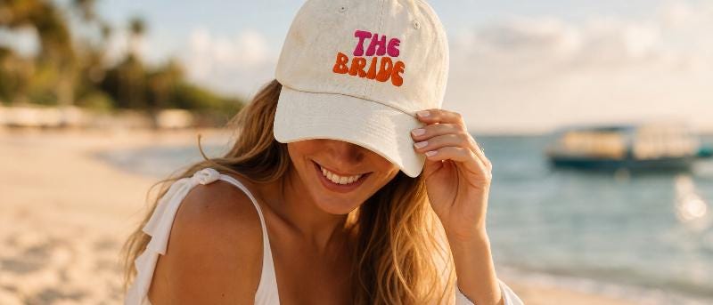 Bestickte Braut Cap | The Bride & The Crew – Bestickte Bachelorette Caps | JGA Caps | Bride Hat | Bridal Party Accessoires | JGA Cap pink