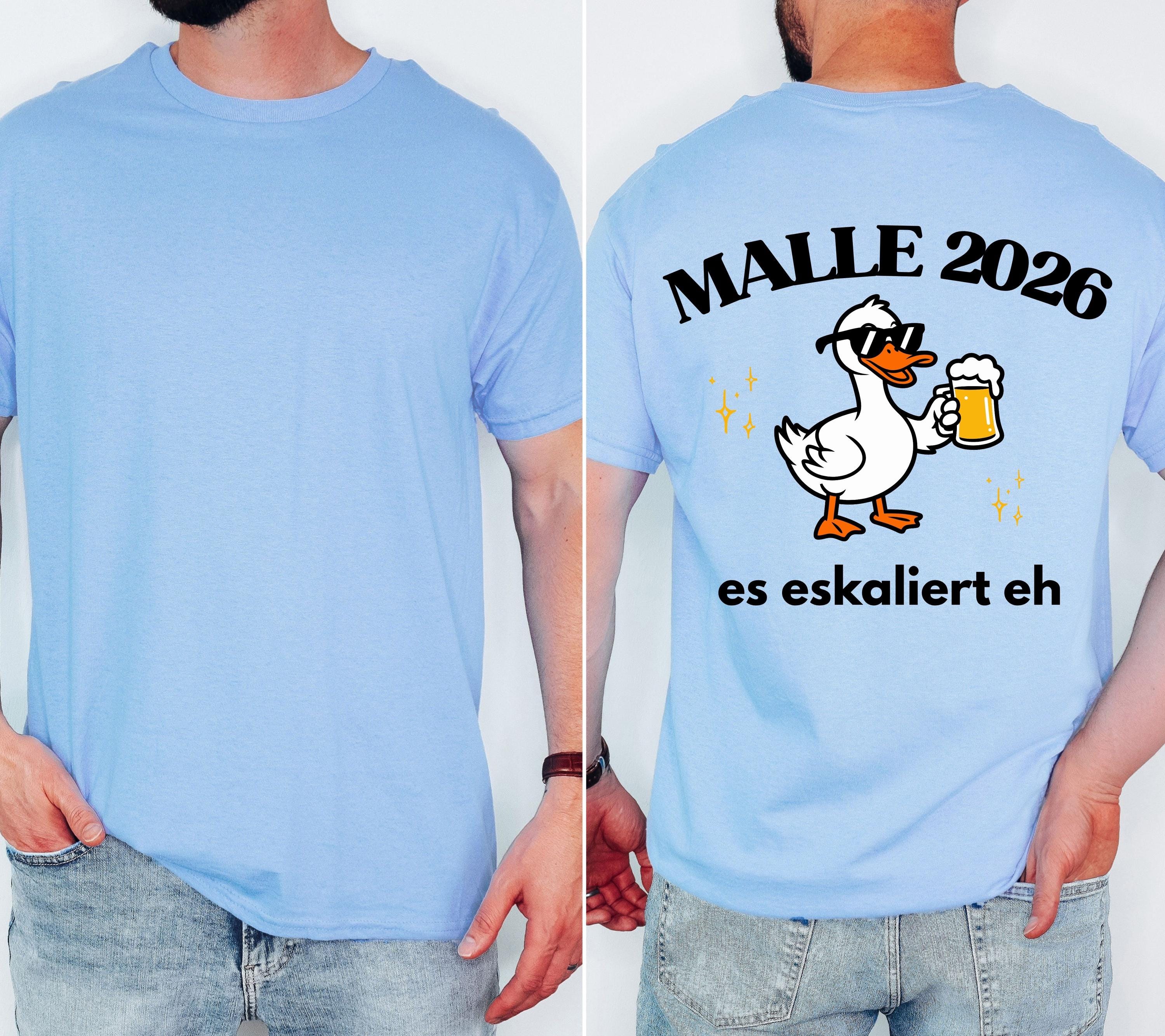 Malle Shirt, Ente, Malle 2026, Malle Shirts, es eskaliert eh, Mallorca T-Shirt, Bier Shirt, Gruppenshirt, lustige Shirts, Frauen, Männer
