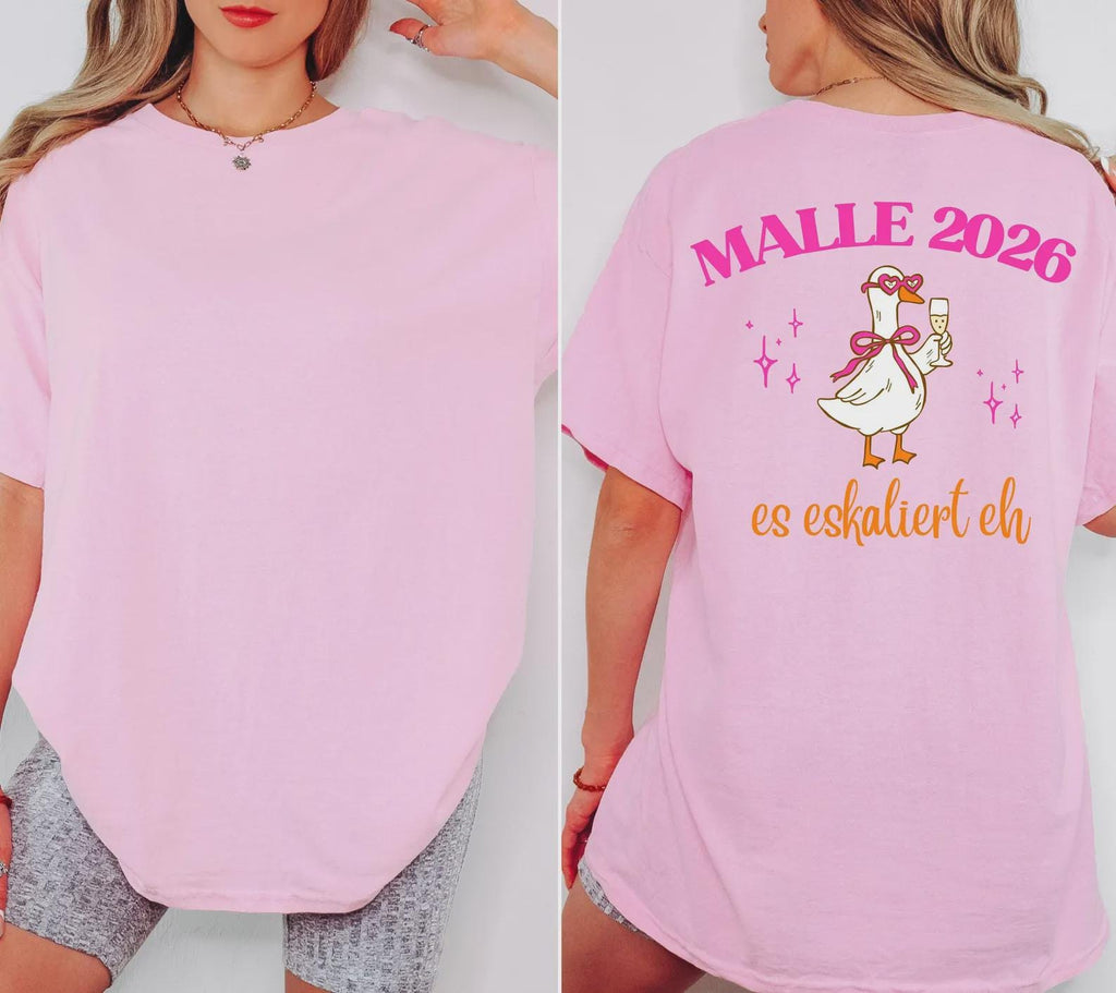 Malle Shirt, Ente, Malle 2026, Malle Shirts, es eskaliert eh, Mallorca T-Shirt, Bier Shirt, Gruppenshirt, lustige Shirts, Frauen, Männer