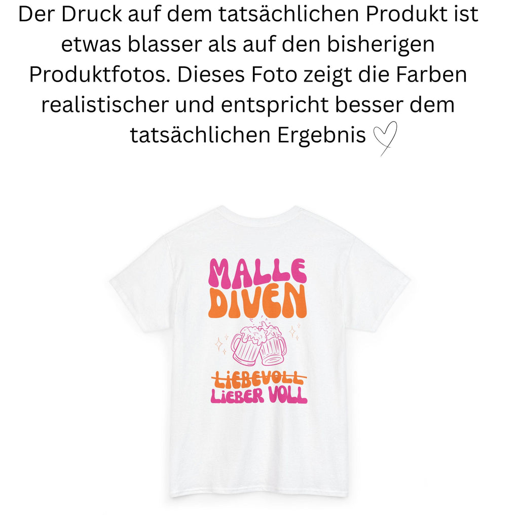 Malle Shirt, Malle Diven, liebevoll lieber voll, Malle 2026, Malle T Shirt, Mallorca Shirts Backprint, Sekt Shirt, Gruppenshirt, pink orange