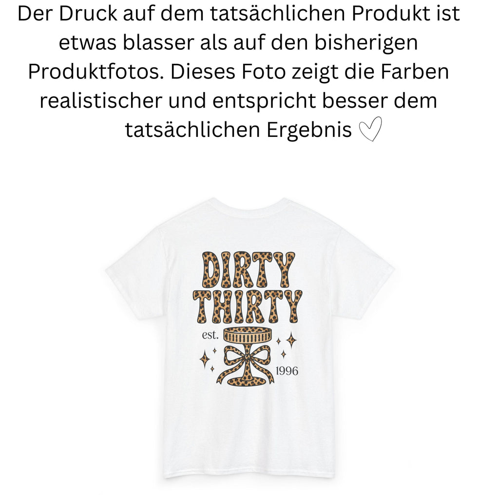 Dirty Thirty Shirt, Leo Muster, Geburtstagsshirt, est 1996, personalisiertes 30. Geburtstag Shirt, Geschenkidee Geburtstag dreißig, 30 Jahre