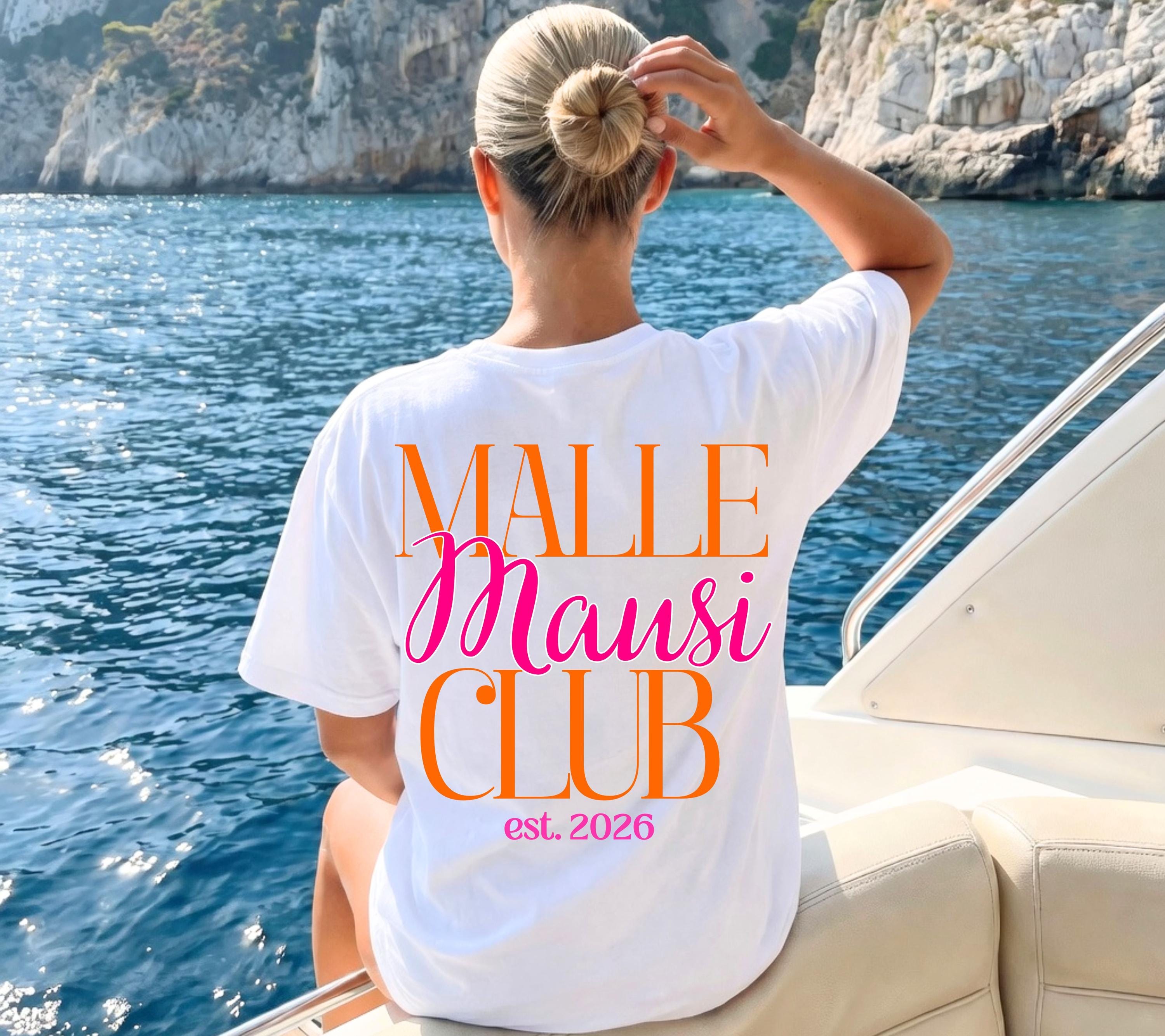 Malle Mausi Shirt, pink orange, Malle Shirt 2026, Malle Shirts, Mallorca T Shirts, Bier Shirt, Gruppenshirt, Mäuse, Damen, Frauen, Playa