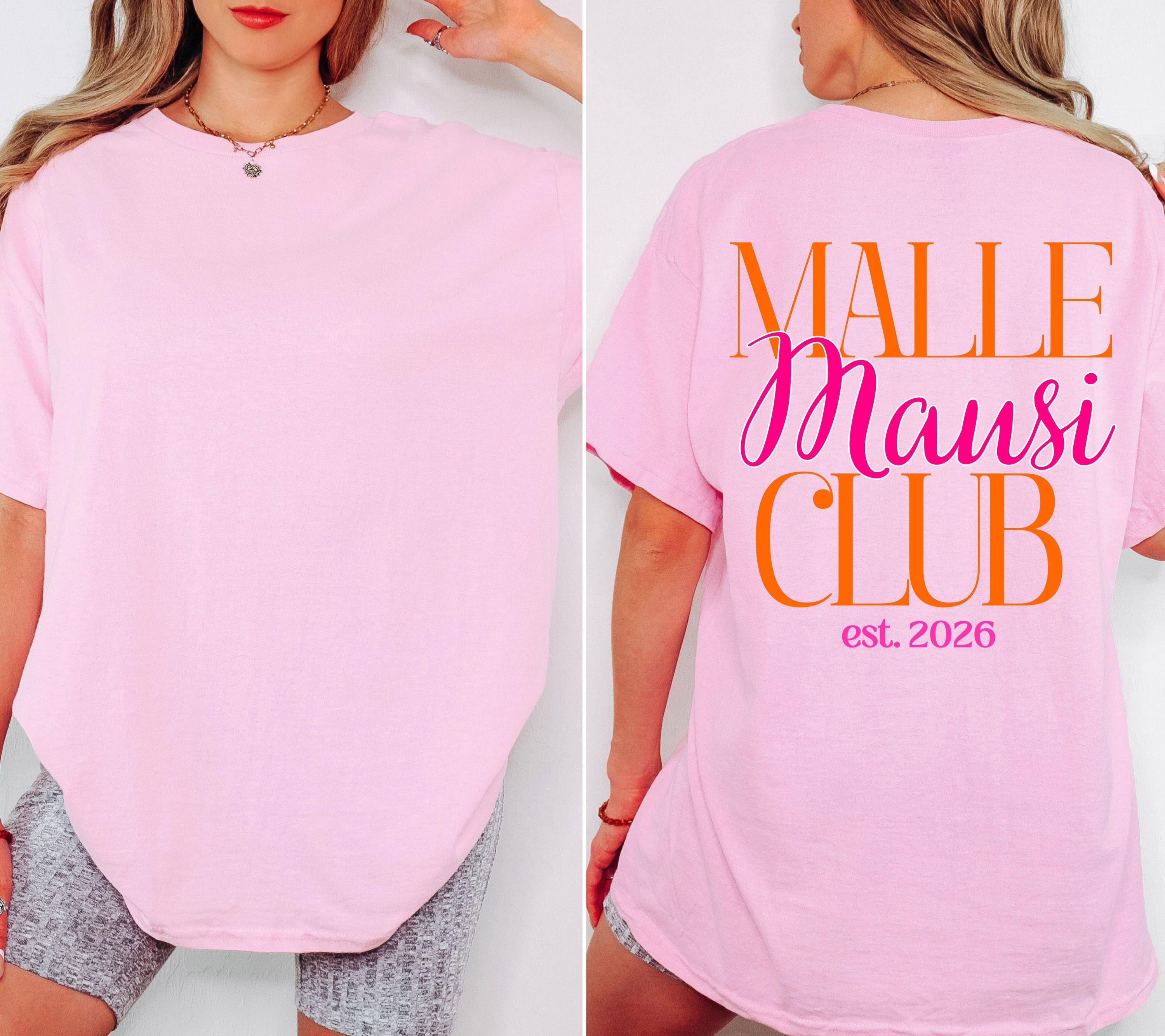 Malle Mausi Shirt, pink orange, Malle Shirt 2026, Malle Shirts, Mallorca T Shirts, Bier Shirt, Gruppenshirt, Mäuse, Damen, Frauen, Playa