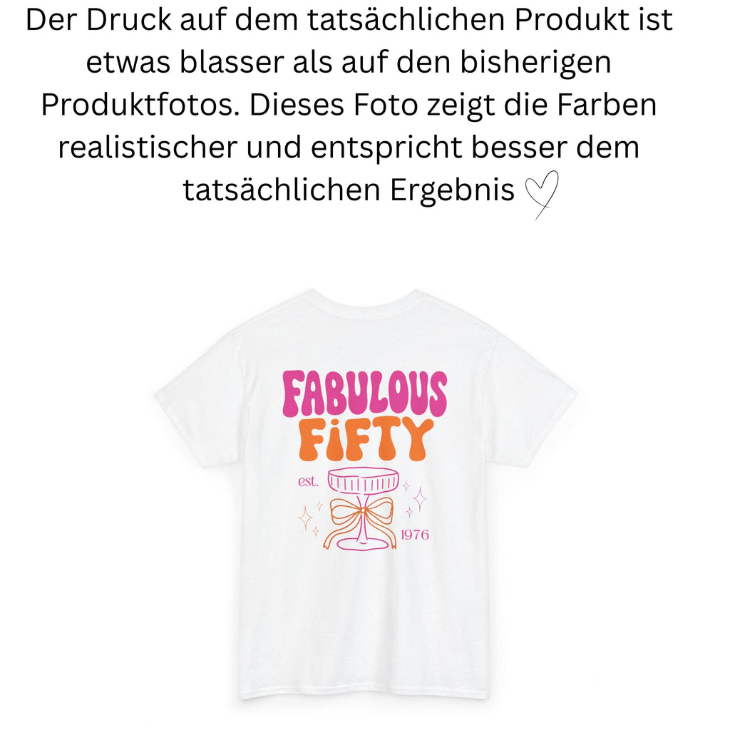 Geburtstagsshirt, Fabulous Fifty Shirt, est 1976, personalisiertes 50. Geburtstag Shirt, Geschenkidee Geburtstag fünfzig, 50 Jahre Birthday