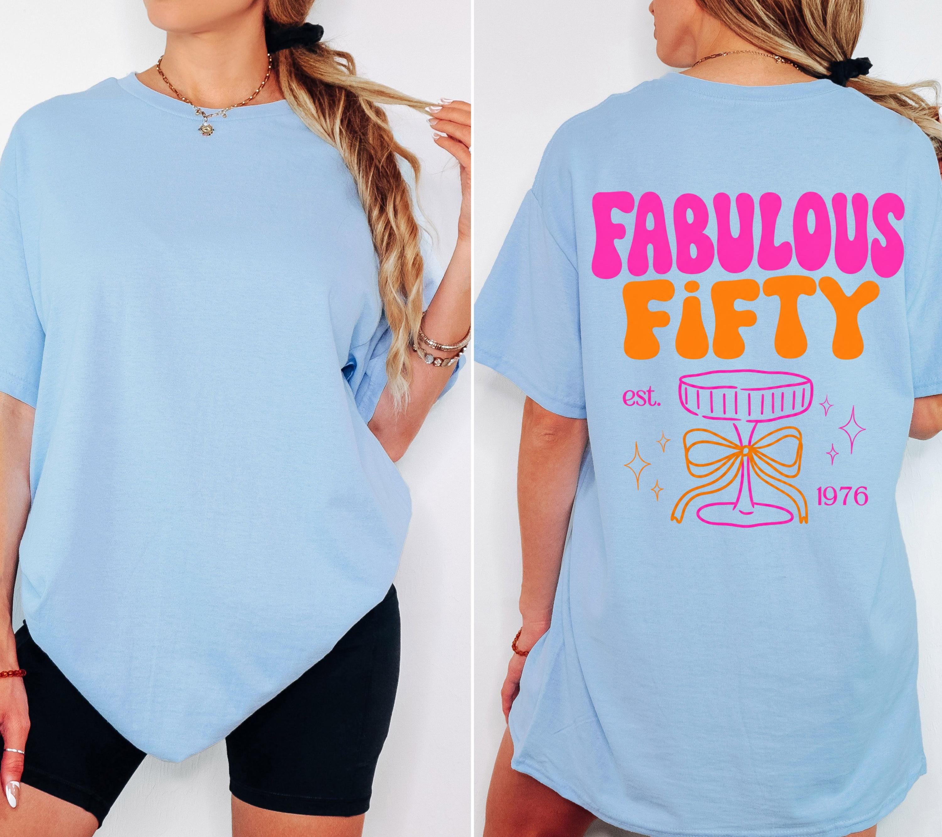 Geburtstagsshirt, Fabulous Fifty Shirt, est 1976, personalisiertes 50. Geburtstag Shirt, Geschenkidee Geburtstag fünfzig, 50 Jahre Birthday