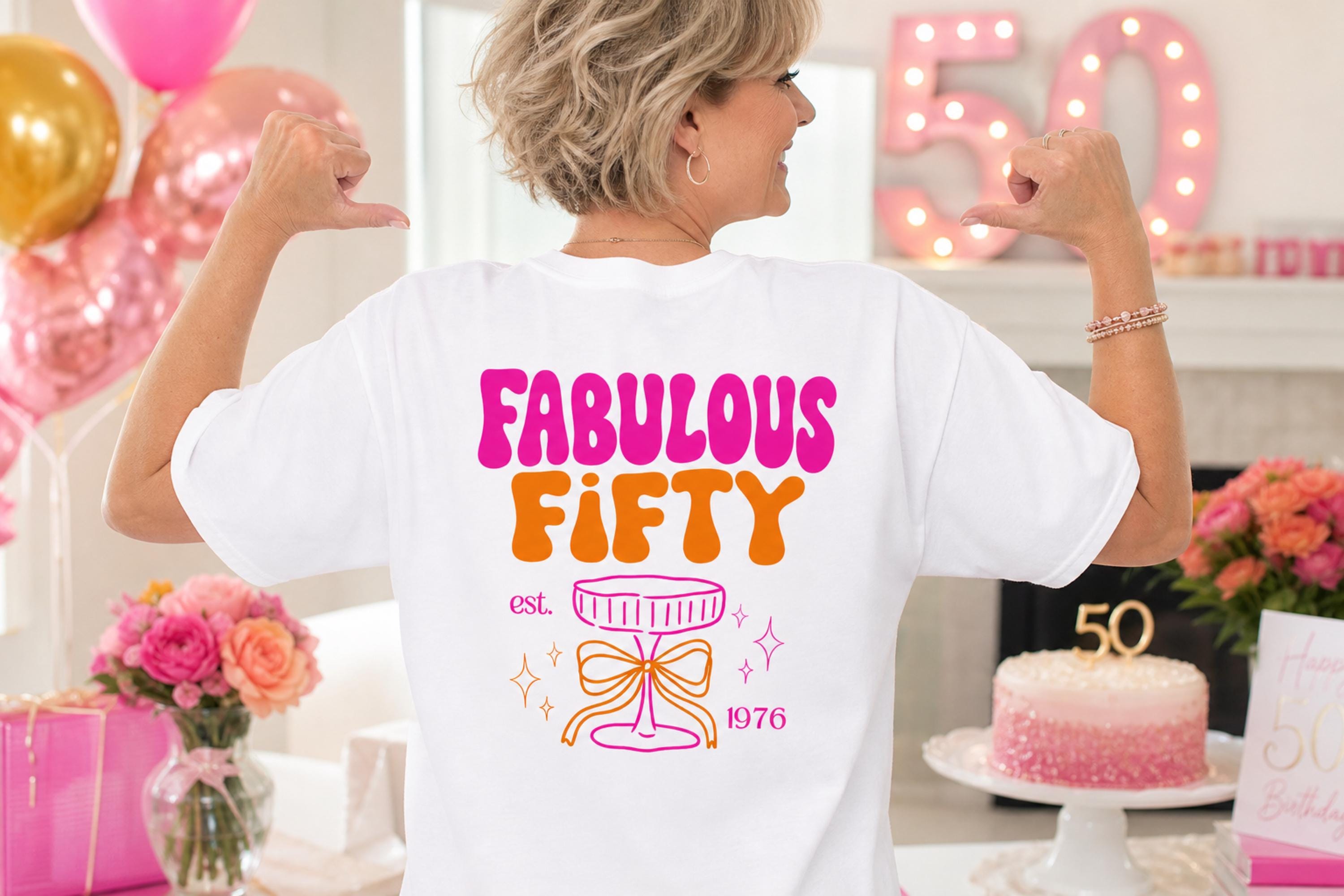 Fabulous Fifty Shirt, Geburtstags Shirt, est 1976, personalisiertes 50. Geburtstag Shirt, Geschenkidee Geburtstag fünfzig, 50 Jahre Birthday