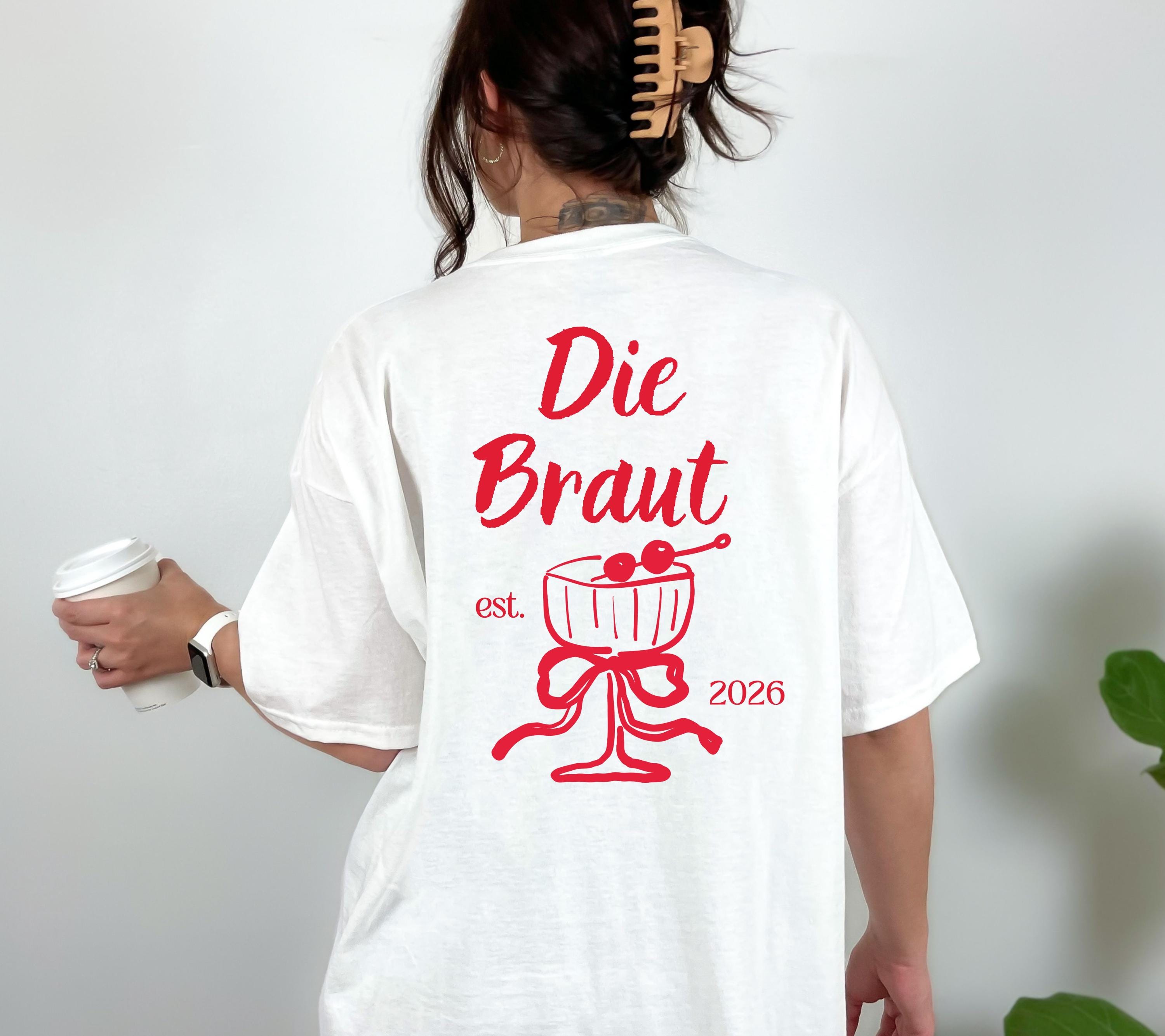 JGA T-Shirt, Junggesellinnenabschied Shirts Personalisiert, Backprint, Crew, Braut Shirt mit Name, JGA Frauen, JGA Outfit, Hochzeit, Bride