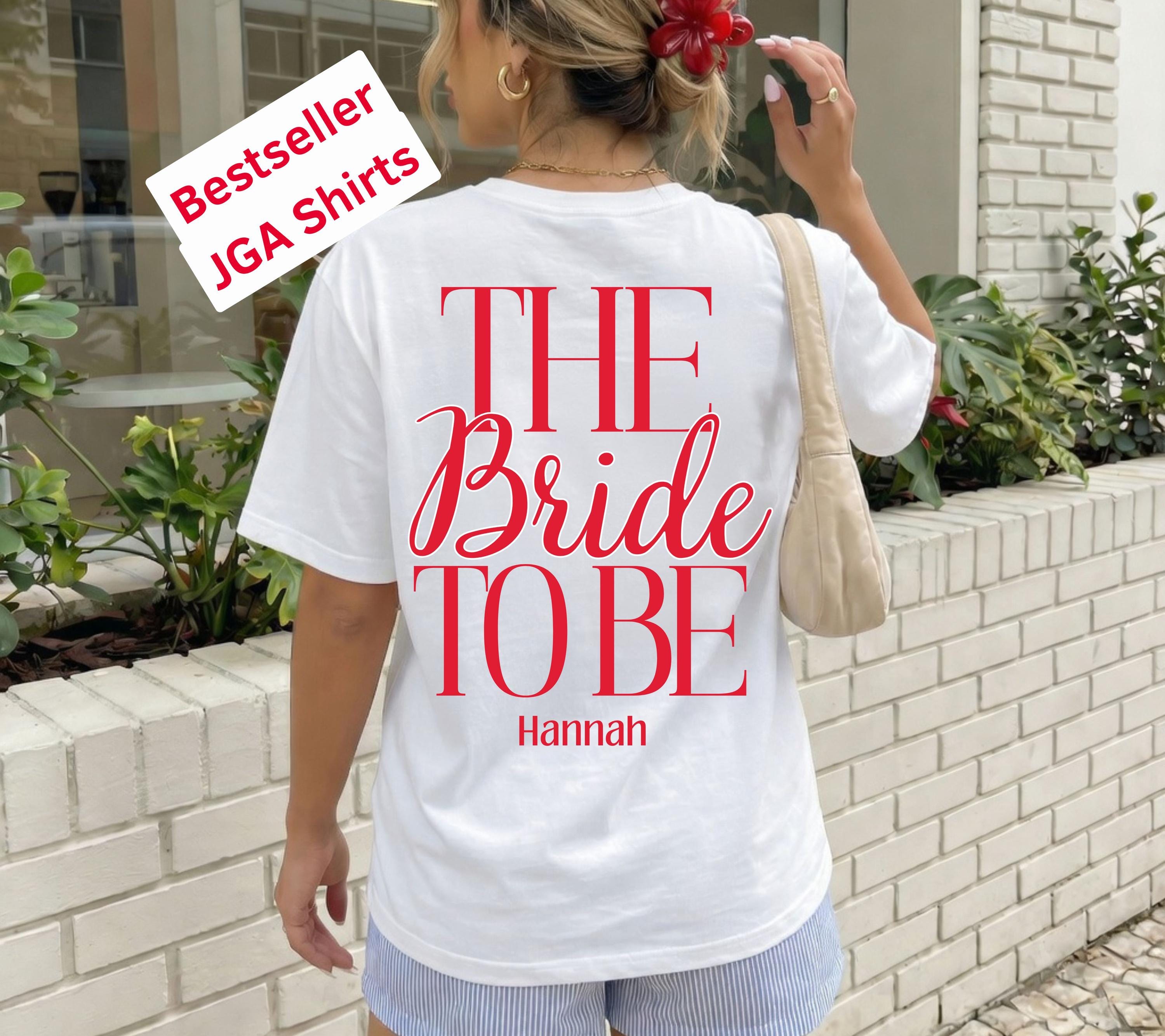 JGA T-Shirt, Junggesellinnenabschied Shirts Personalisiert, Backprint, Crew, Braut Shirt mit Name, JGA Frauen, JGA Outfit, Hochzeit, Bride