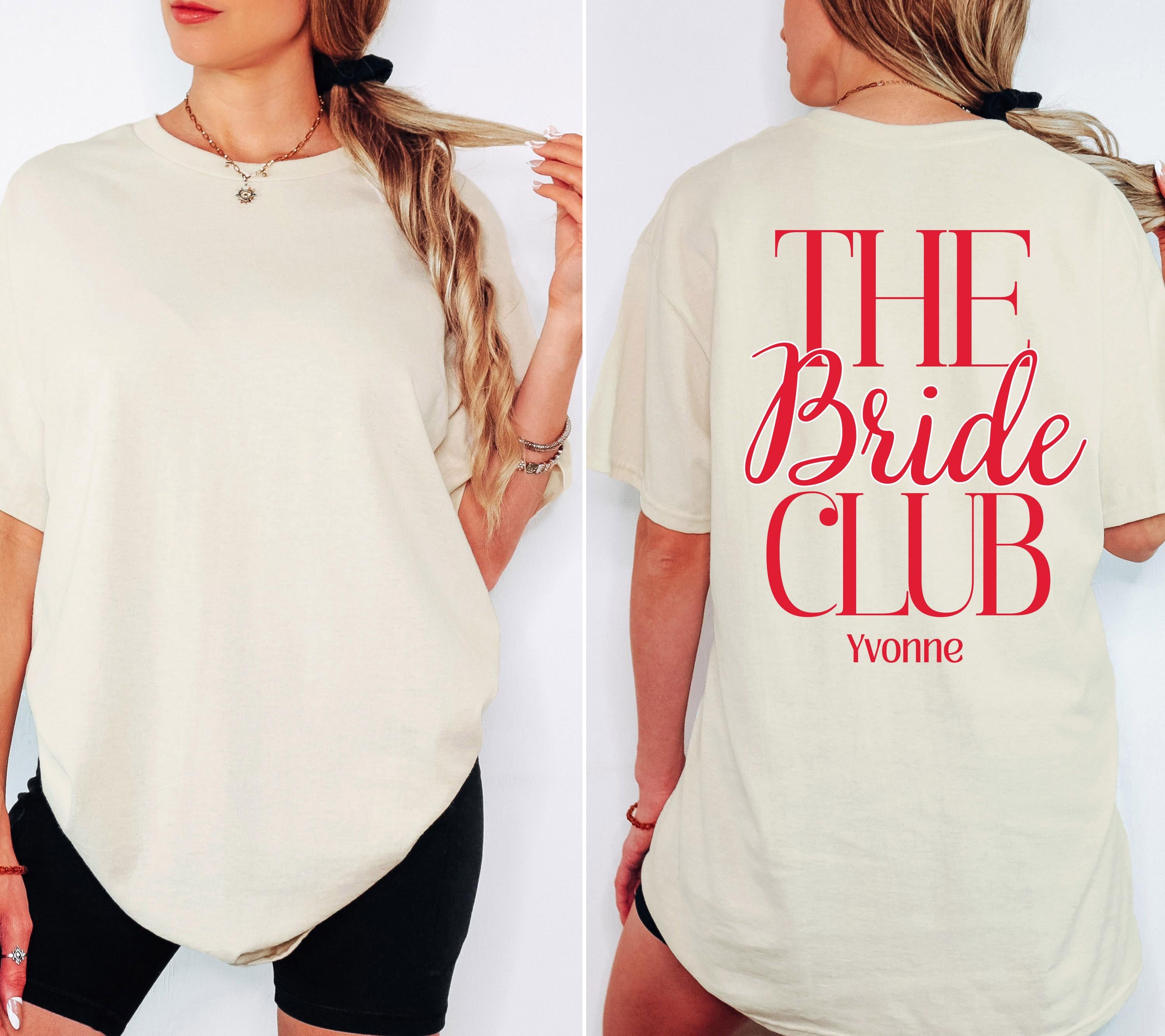 JGA T-Shirt, Junggesellinnenabschied Shirts Personalisiert, Backprint, Crew, Braut Shirt mit Name, JGA Frauen, JGA Outfit, Hochzeit, Bride