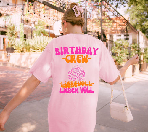Birthday Girl & Crew Shirt, Geburtstags Shirt, est 1996, personalisiertes 30. Geburtstag Shirt, Geschenkidee Geburtstag, 30 Jahre, 20 21 25