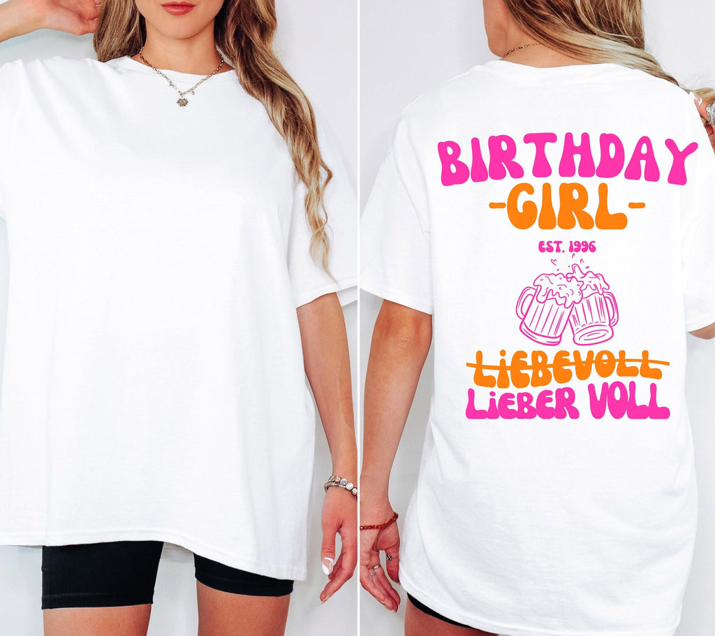 Birthday Girl & Crew Shirt, Geburtstags Shirt, est 1996, personalisiertes 30. Geburtstag Shirt, Geschenkidee Geburtstag, 30 Jahre, 20 21 25