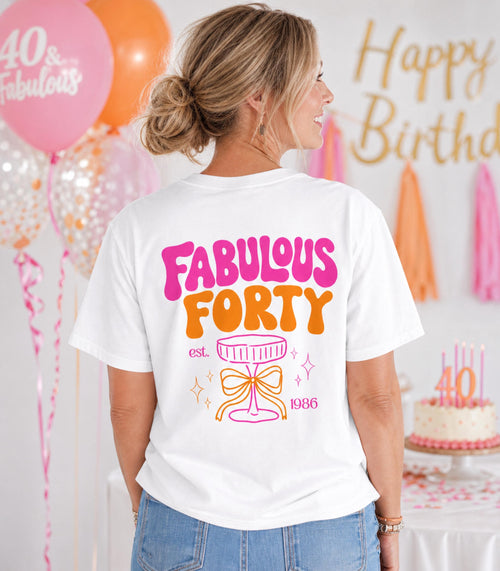 Fabulous Forty Shirt, Geburtstagsshirt, est 1986, personalisiertes 40. Geburtstag Shirt, Geschenkidee Geburtstag vierzig, 40 Jahre Birthday