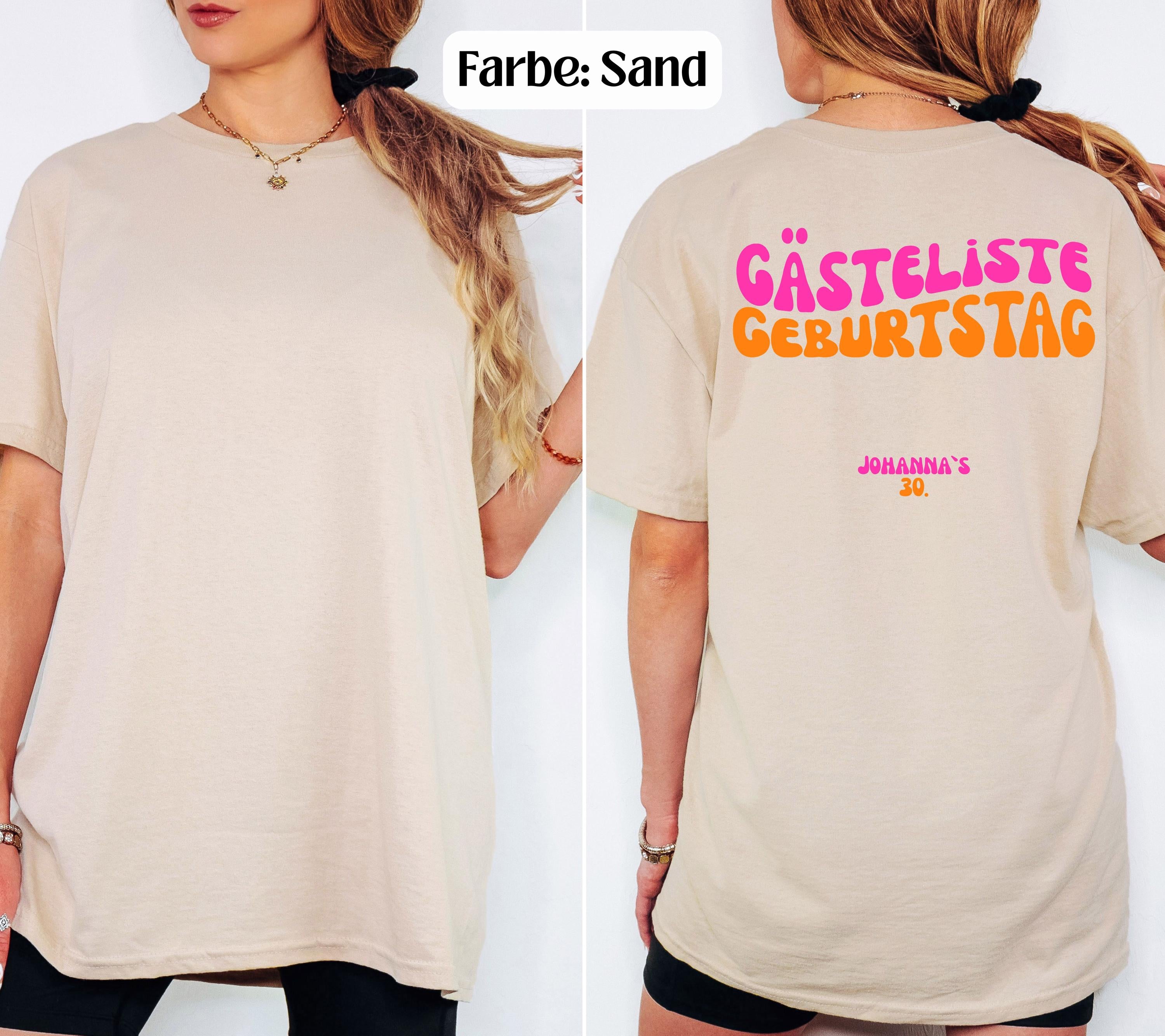 Geburtstagsshirt, Gästeliste, Unterschriften, zum Unterschreiben, personalisiert, Party T Shirt, Geburtstag, Geschenkidee, Backprint, Feier
